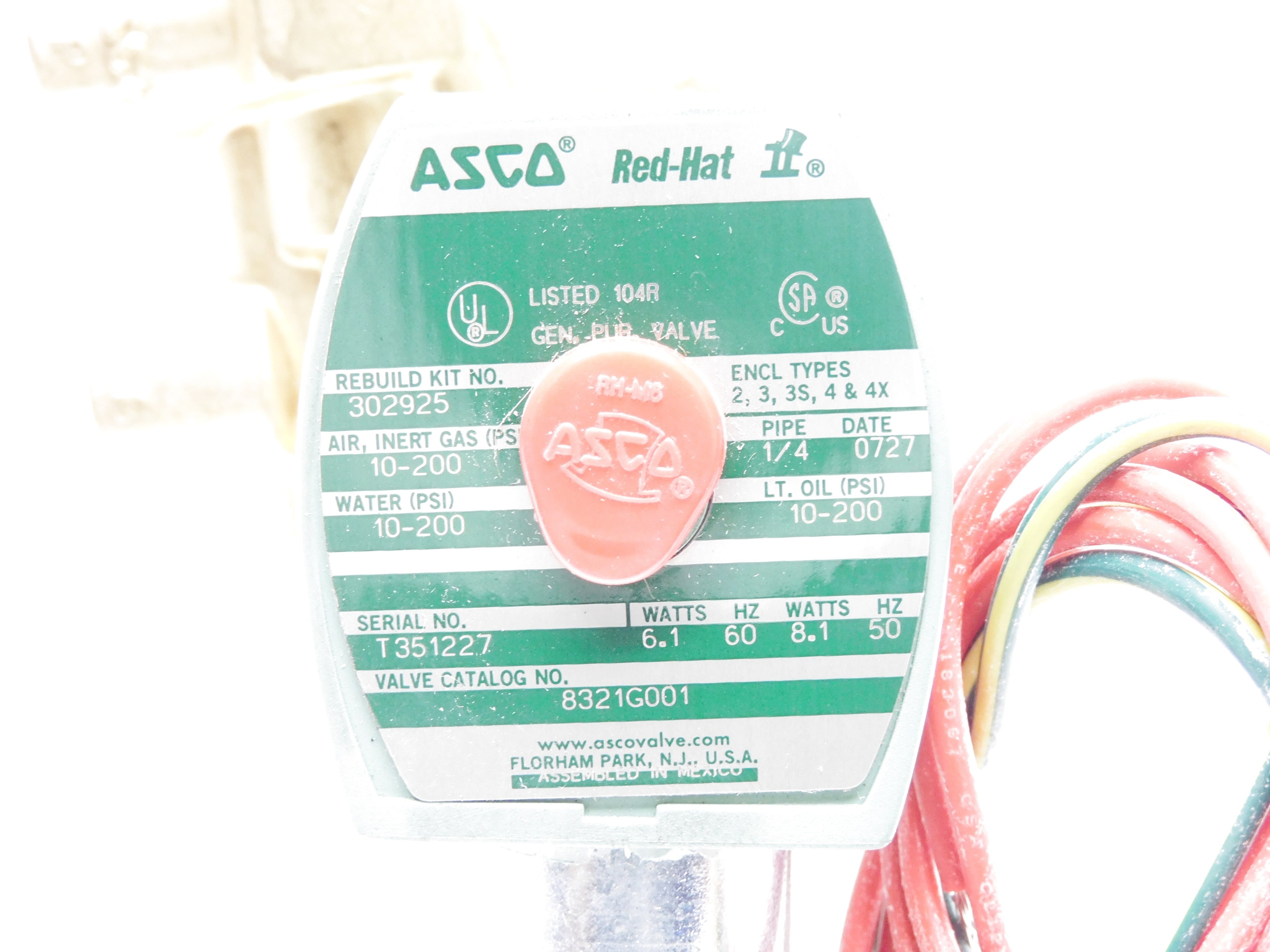 ASCO 8321G001 110/120V 10-200PSI NSNP