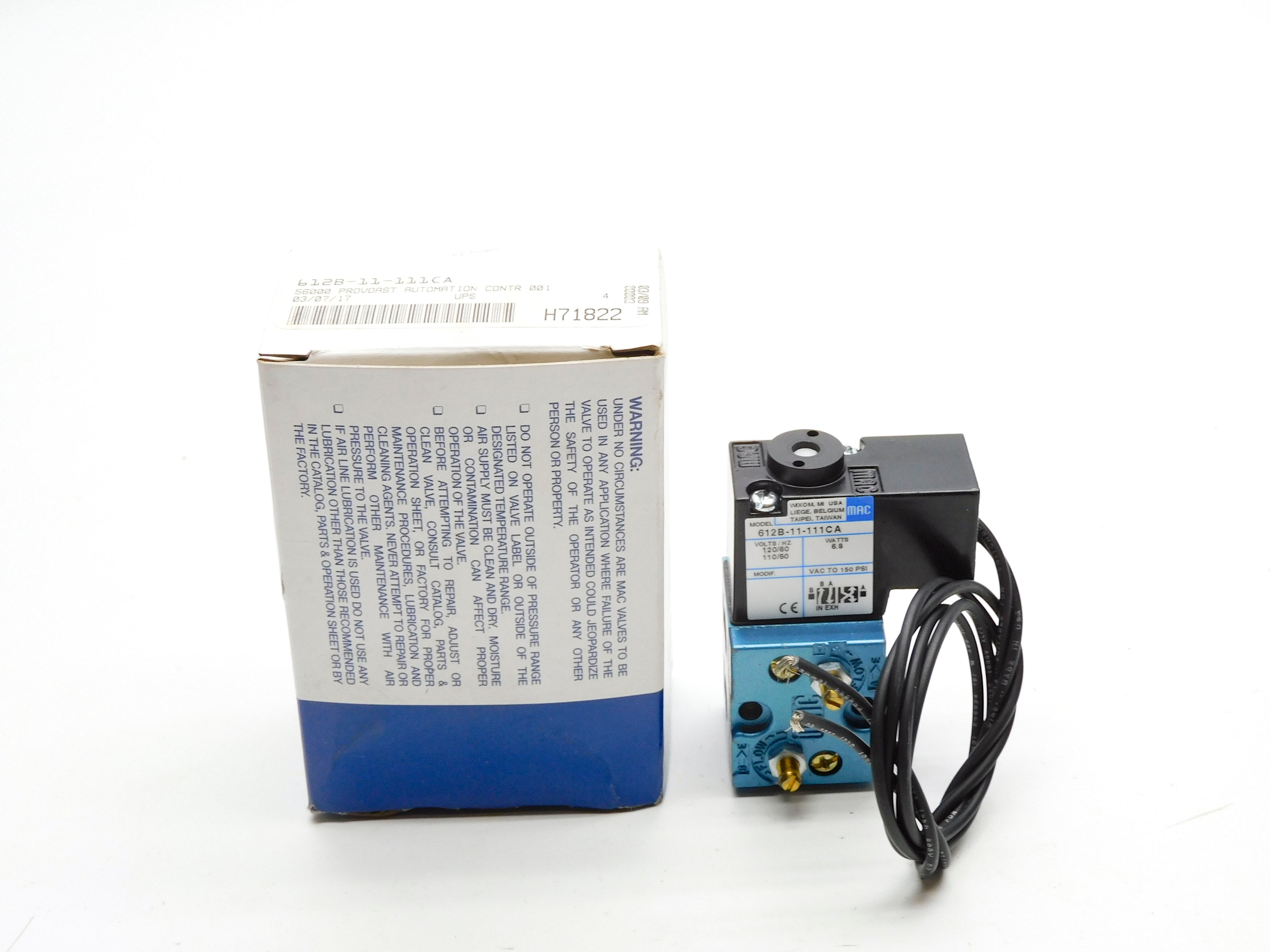 MAC 612B-11-111CA 110/120V 150PSI NSMP