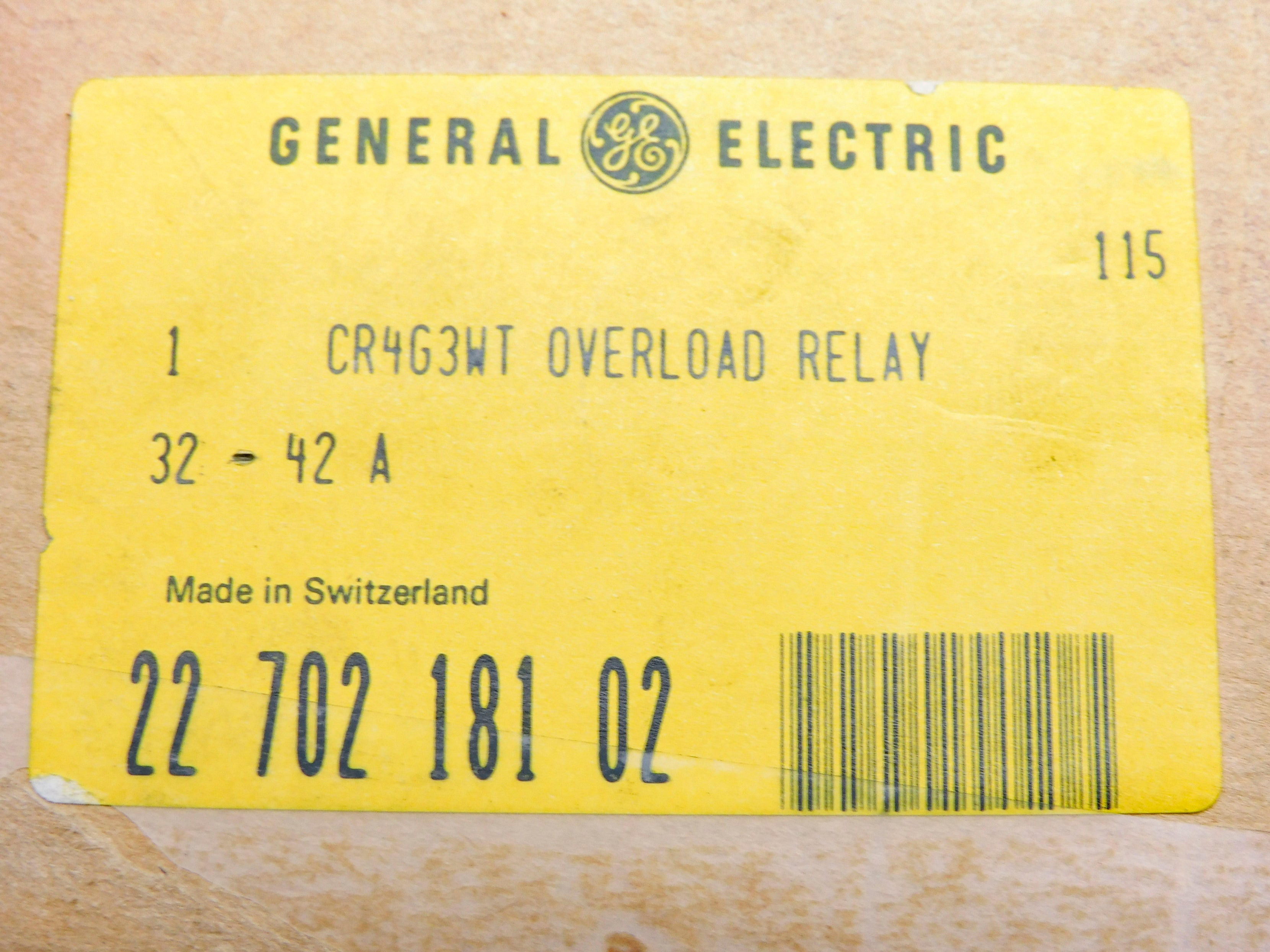 GENERAL ELECTRIC CR4G3WT 600V 32-42A NSMP