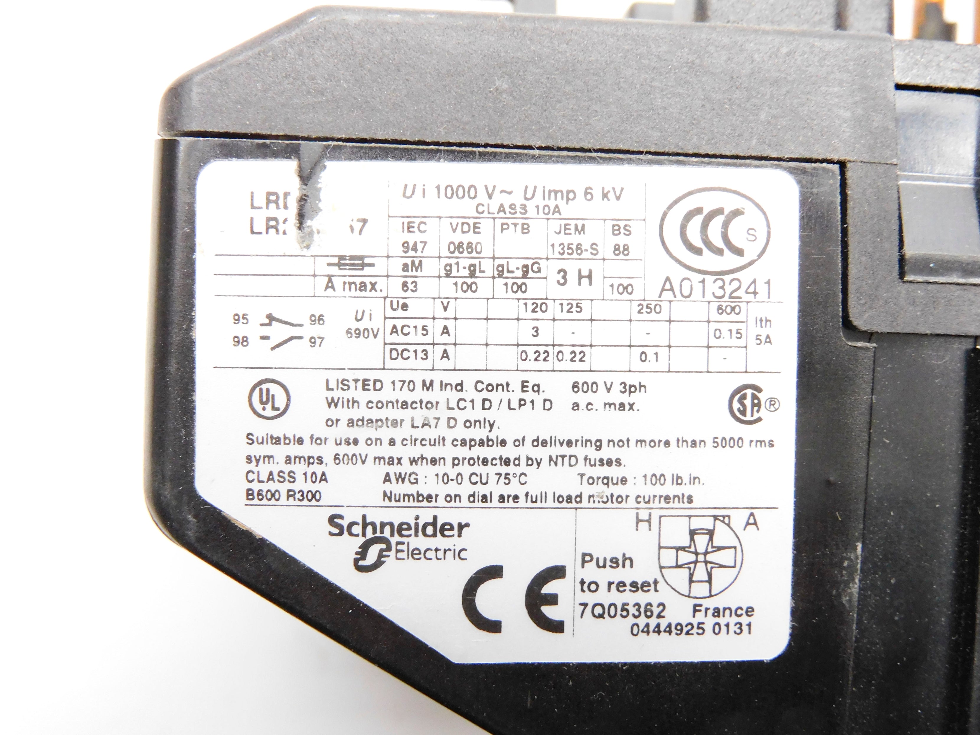 TELEMECANIQUE LR2D33 1000V 37-50A UNMP