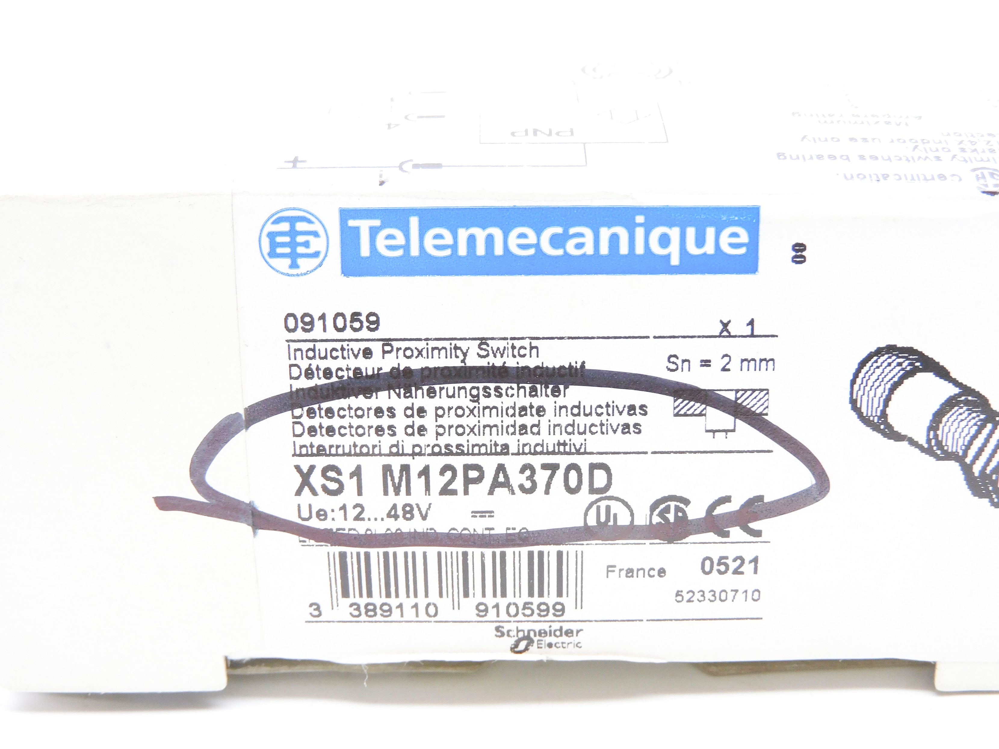 TELEMECANIQUE XS1M12PA370D 12-48V NSMP