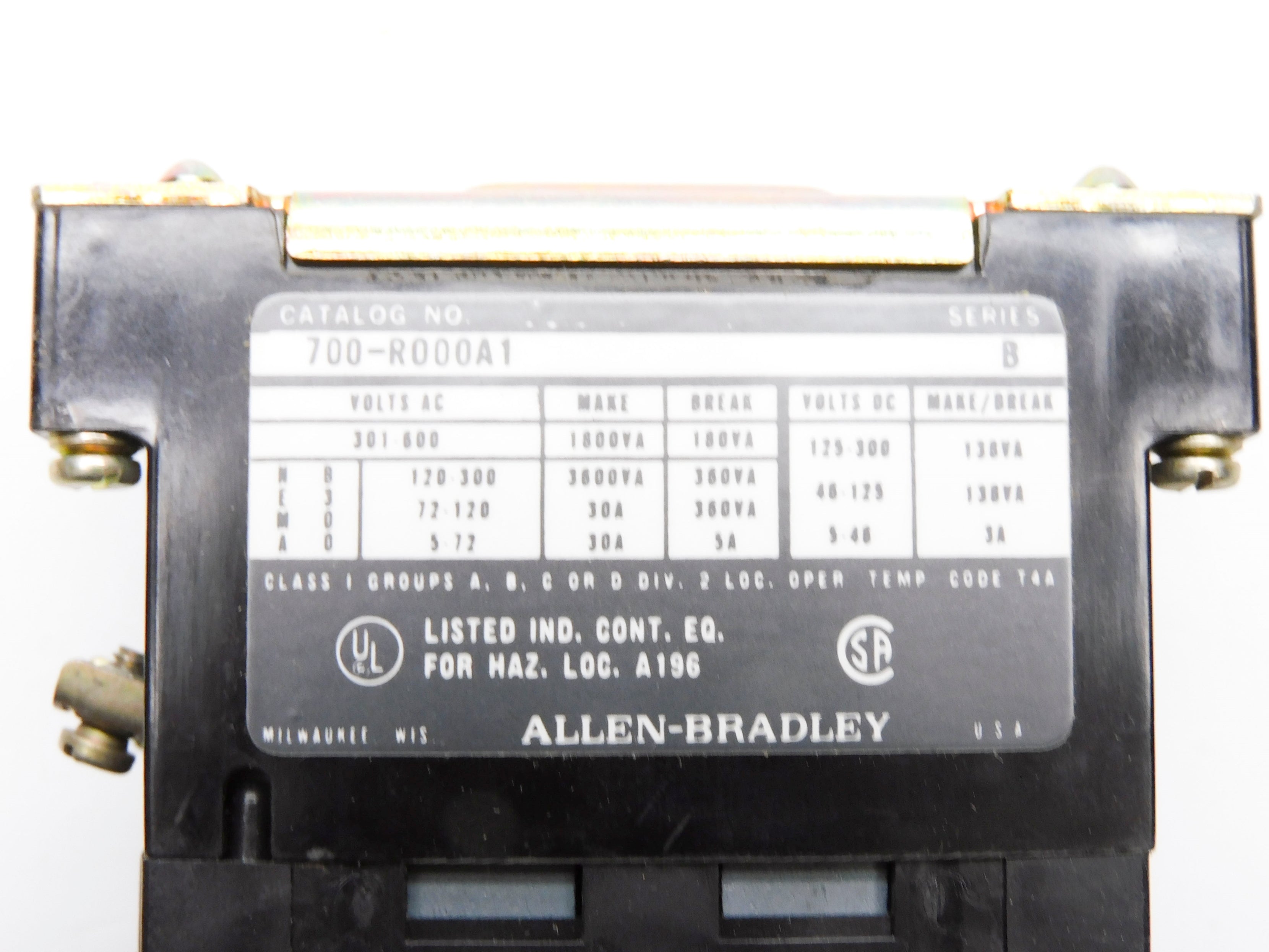 INDUSTRIAL SPARE PART 700-R000A1 SER. B 115-120V 110V 5A (BK/YL) NSMP