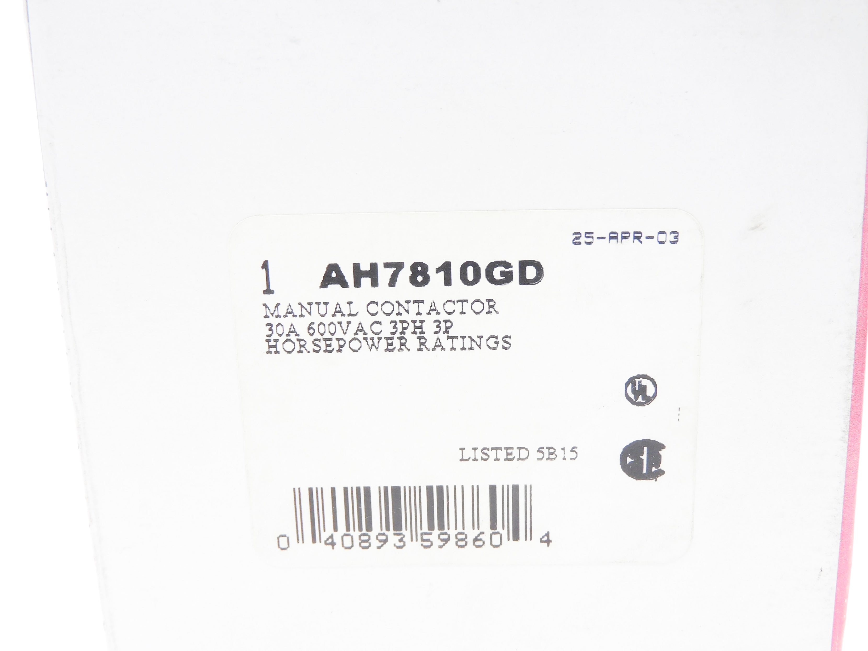 COOPER AH7810GD 600VAC NSMP