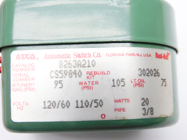 ASCO 8263A210 110/120V 105PSI NSMP