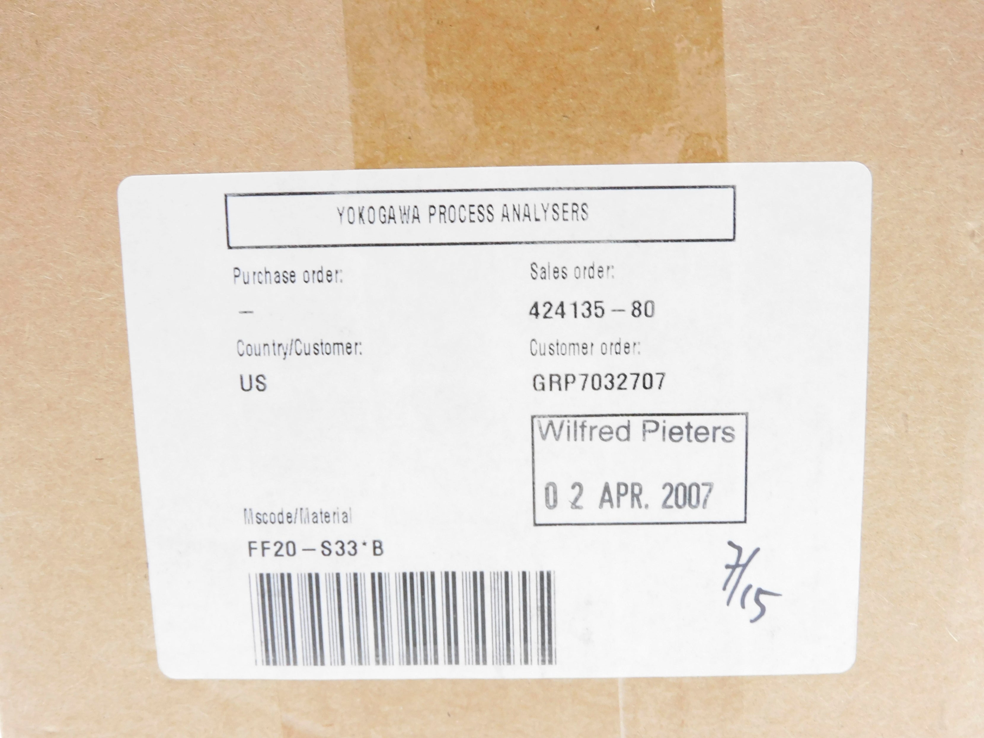 YOKOGAWA FF20-S33*B NSFS