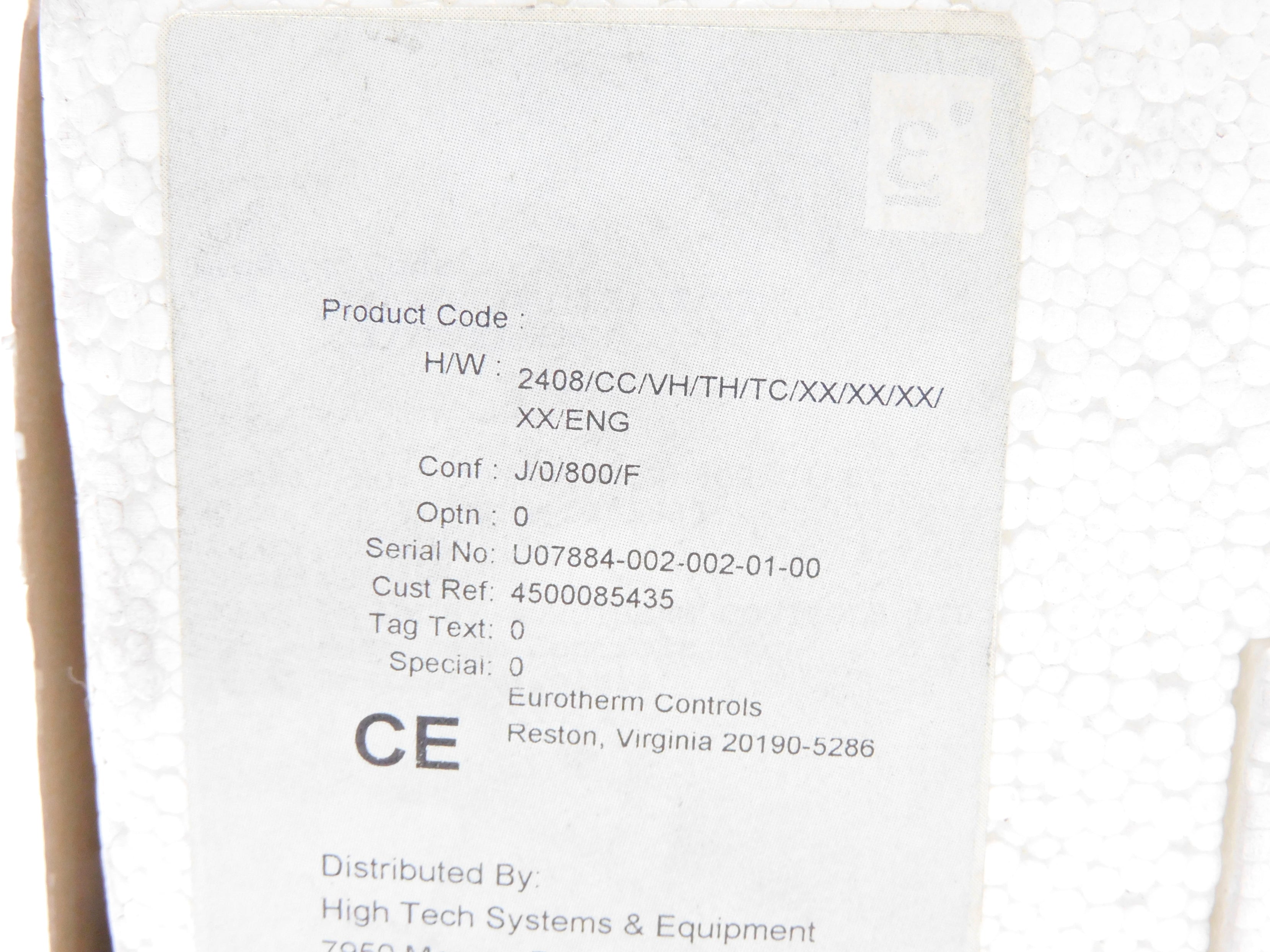 EUROTHERM 2408/CC/VH/TH/TC/XX/XX/XX/XX/ENG NSMP