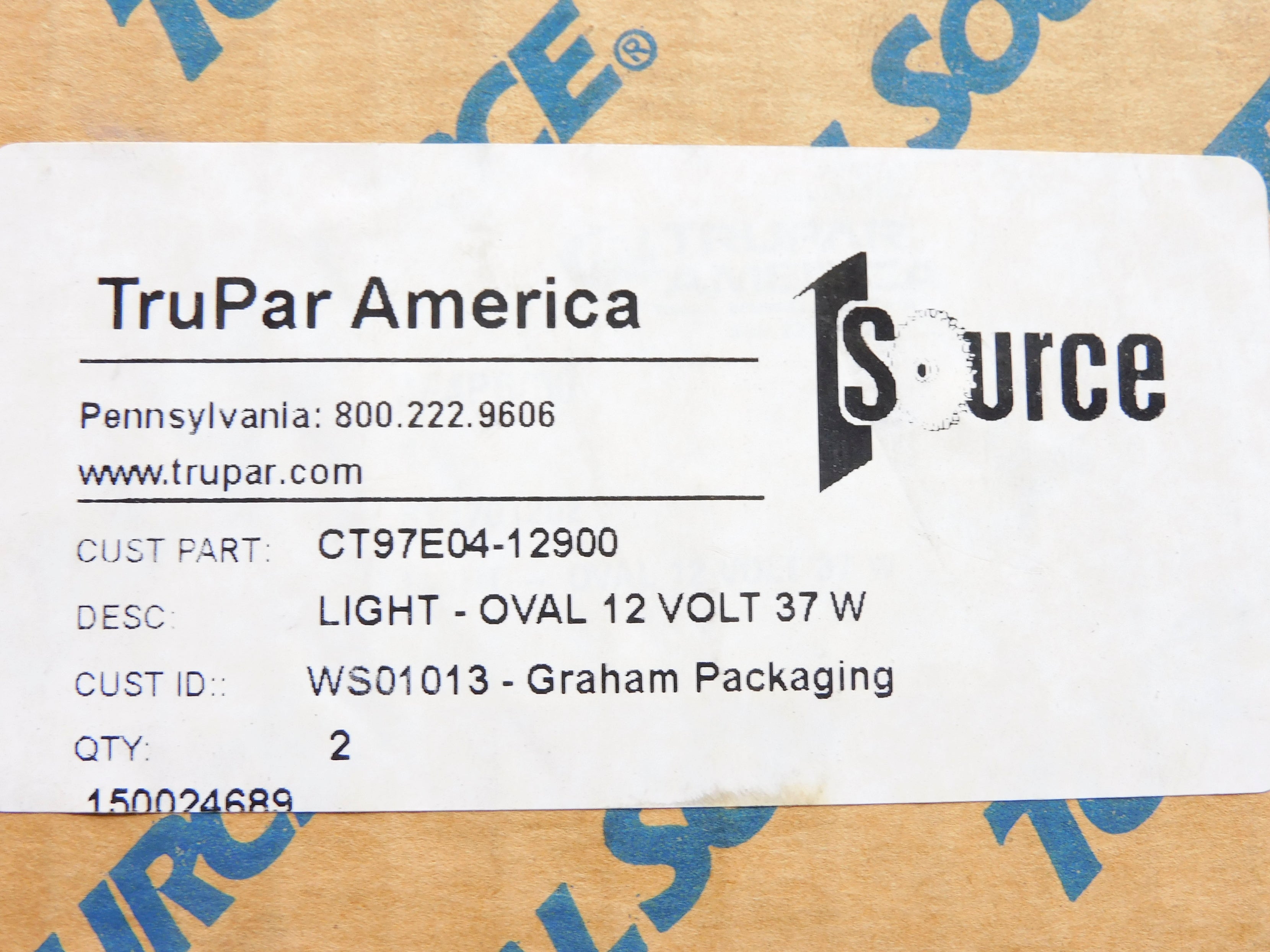 TRUPAR AMERICA CT97E04-12900 (PKG OF 2) NSMP