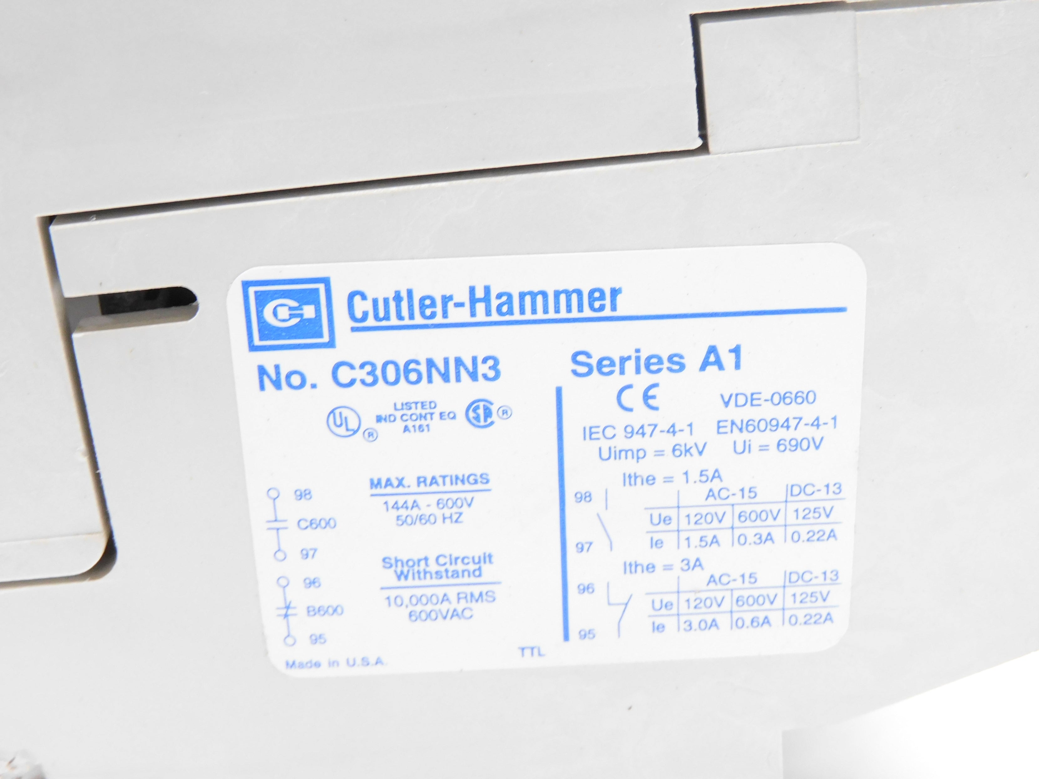 EATON C306NN3 SER. A1 690V 144A NSMP