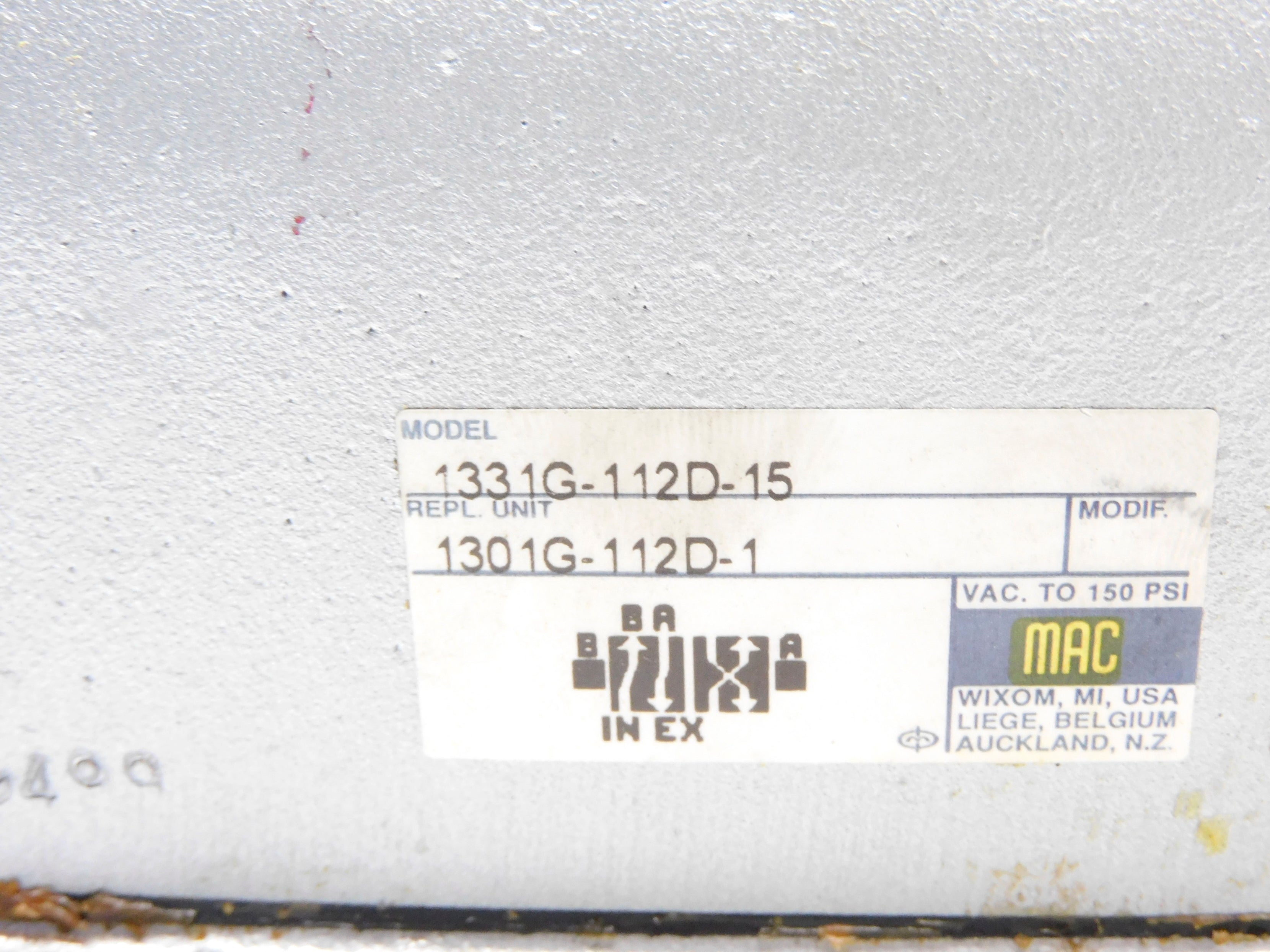 MAC 1331G-112D-15 120/60 110/50 150PSI NSMP