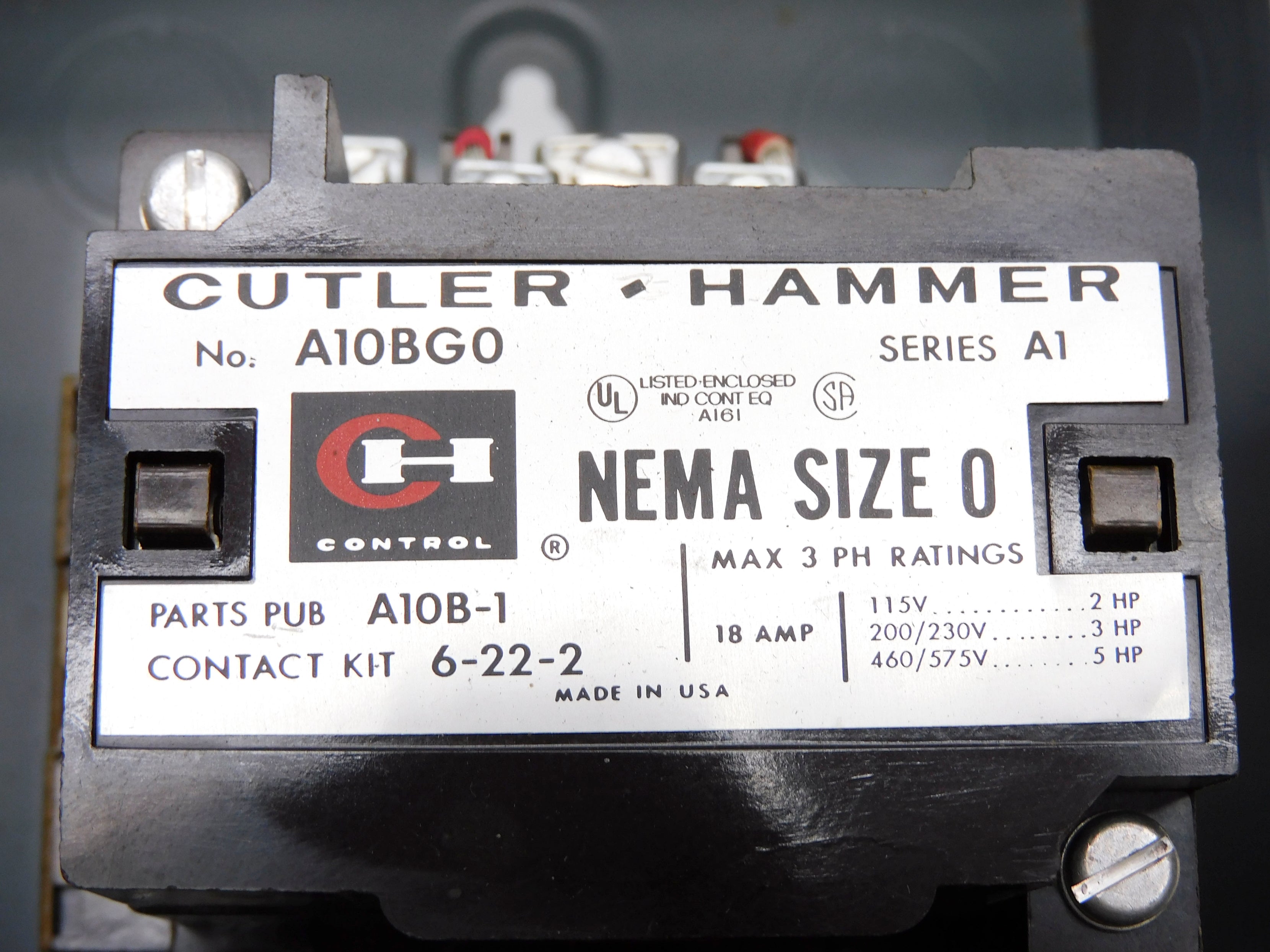CUTLER HAMMER A10BG0 SER. A1 NSNP