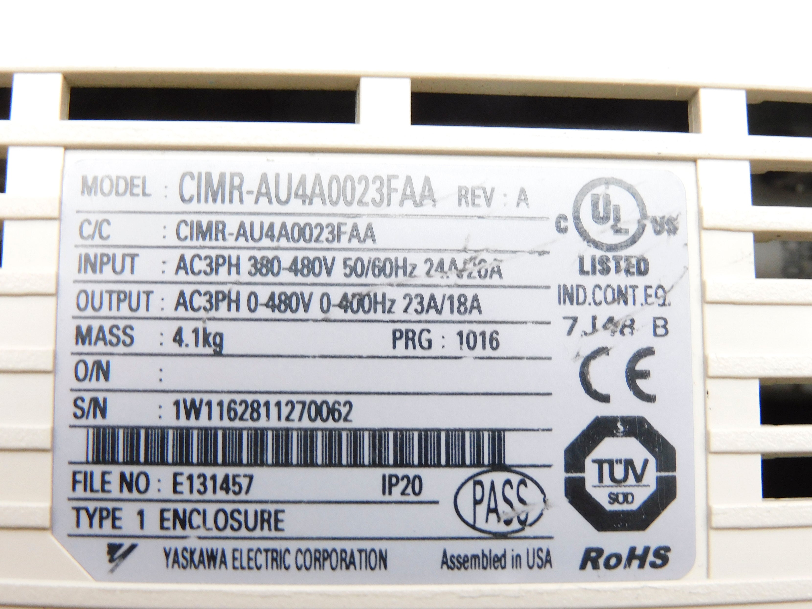 YASKAWA CIMR-AU4A0023FAA UNMP