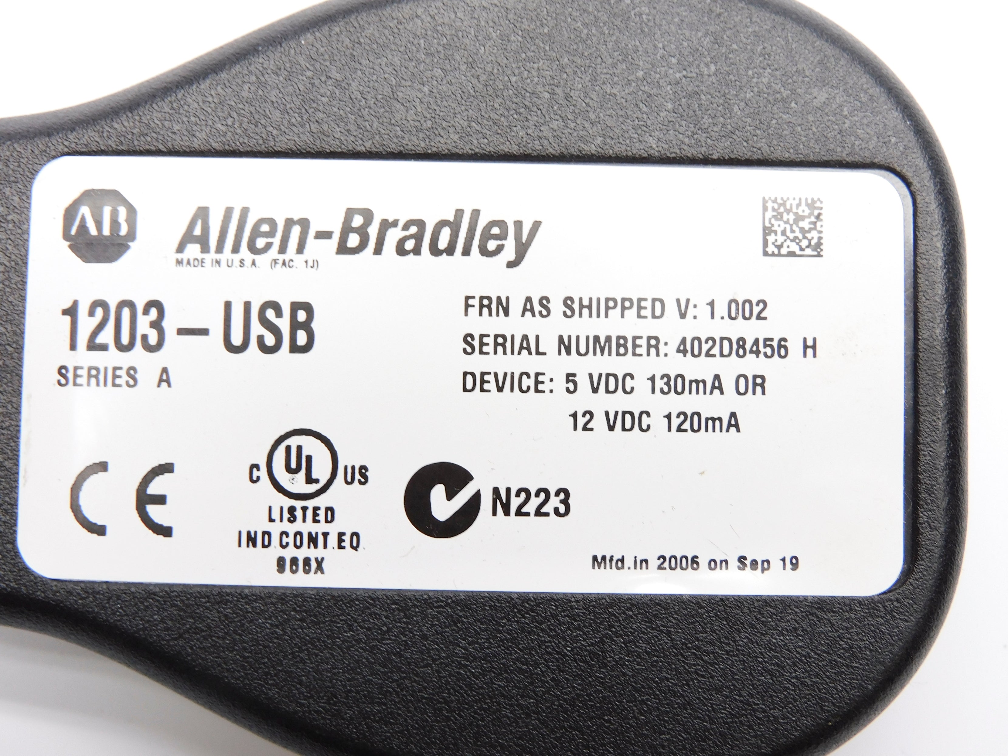 ALLEN BRADLEY 1203-USB SER. A F/W 1.002 NSNP