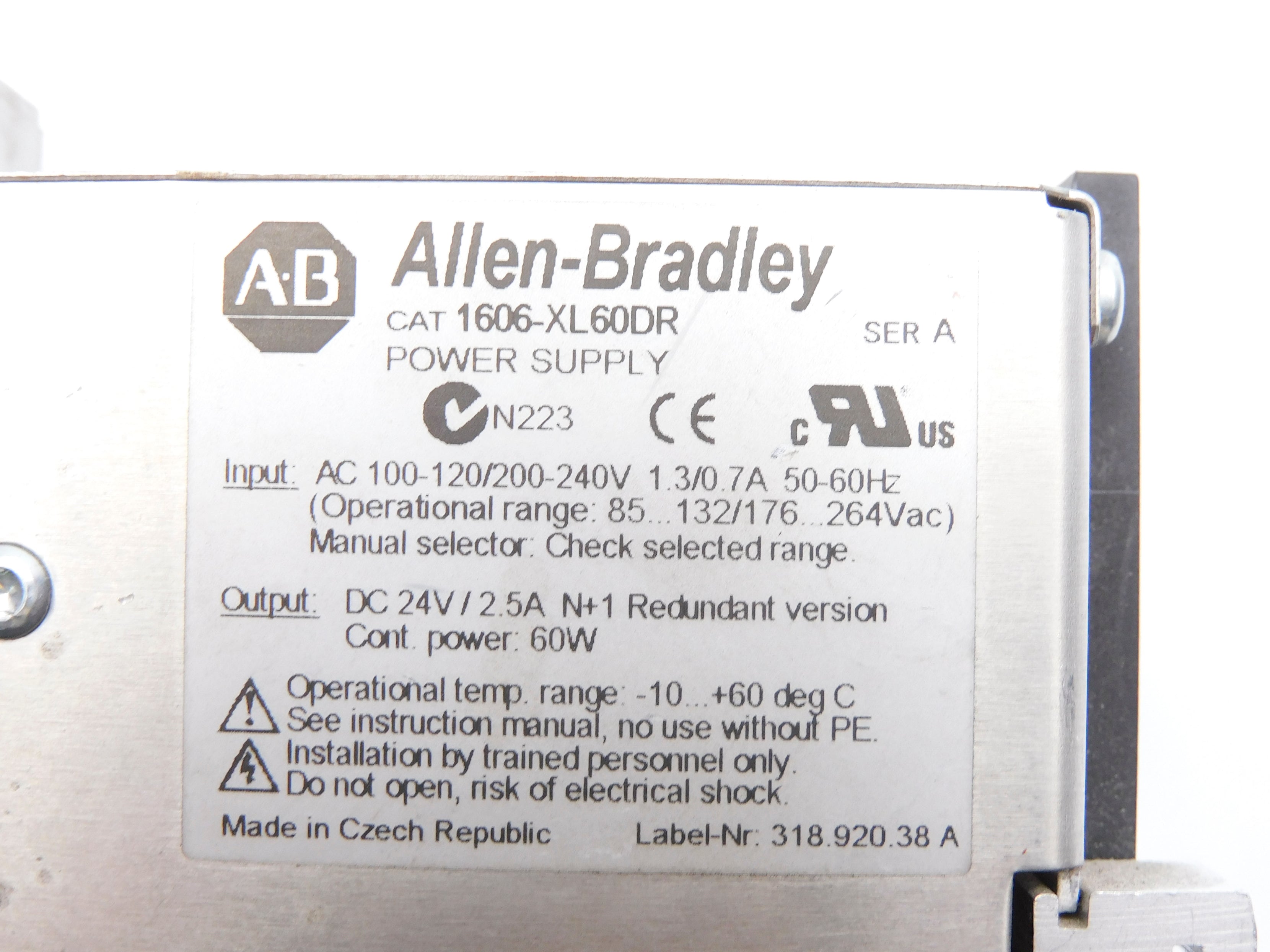 ALLEN BRADLEY 1606-XL60DR SER. A UNMP
