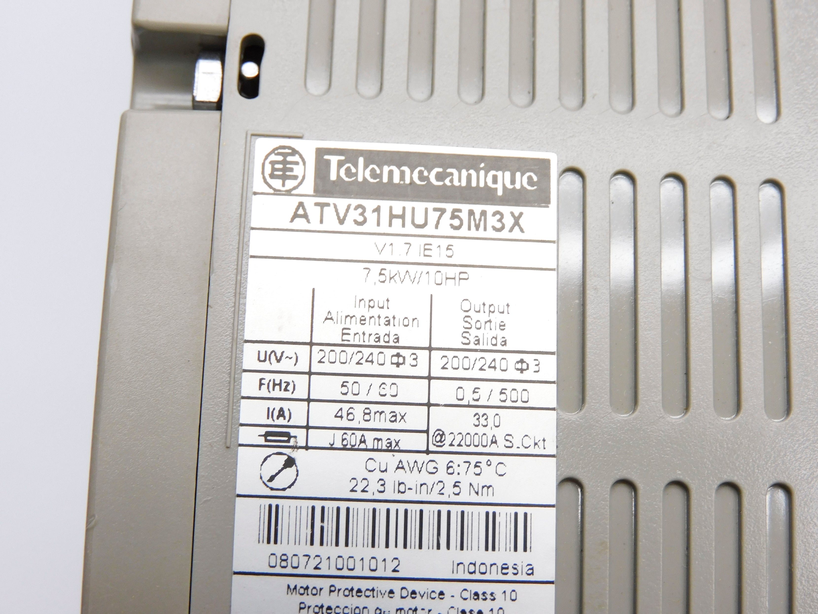 TELEMECANIQUE ATV31HU75M3X UNMP