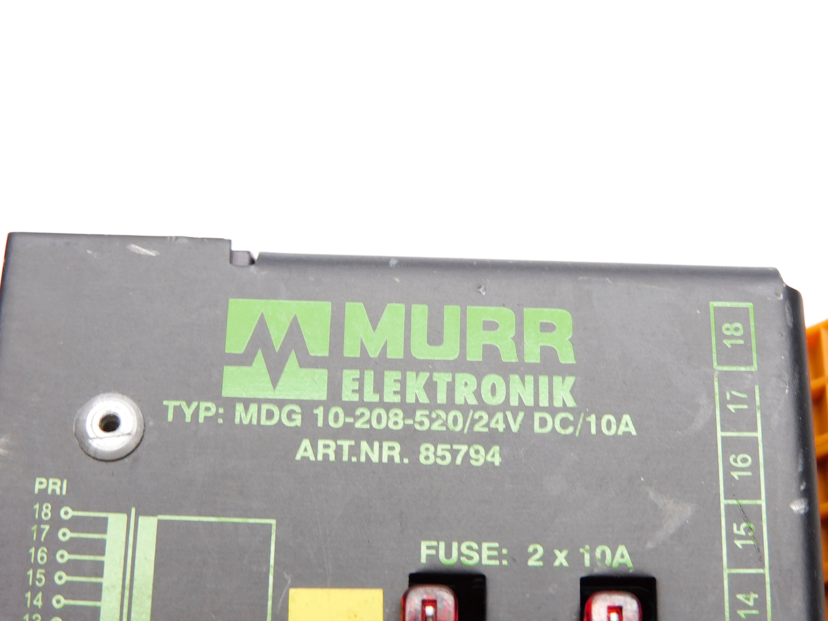 MURR ELEKTRONIK MDG10-208-520/24VDC/10A (AS PICTURED) UNMP
