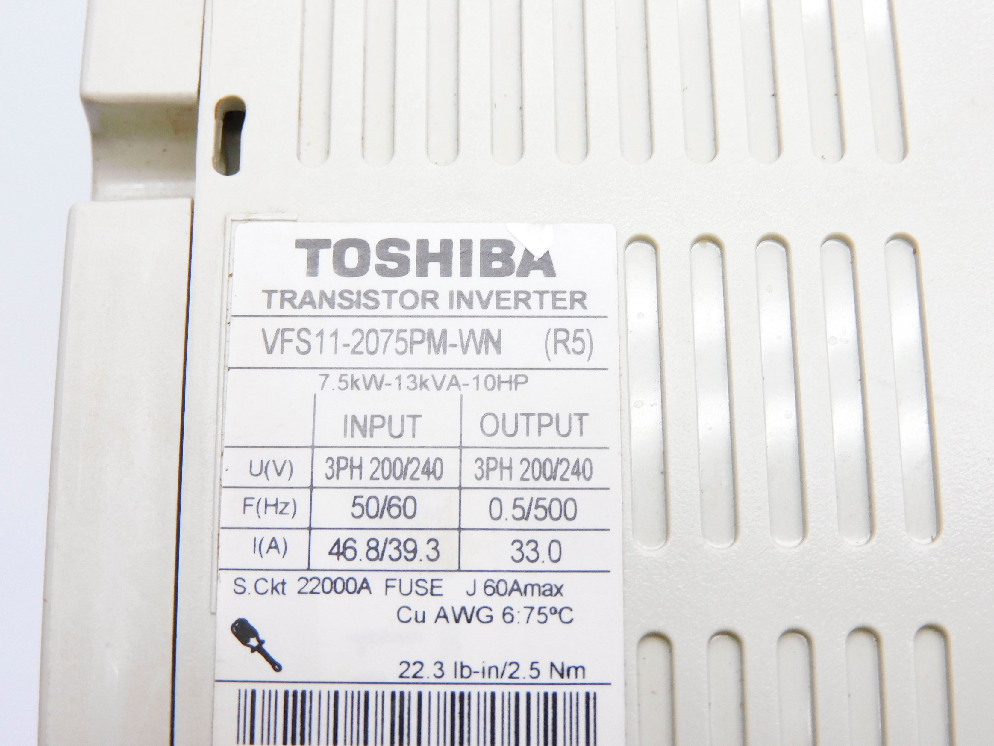 TOSHIBA VFS11-2075PM-WN UNMP