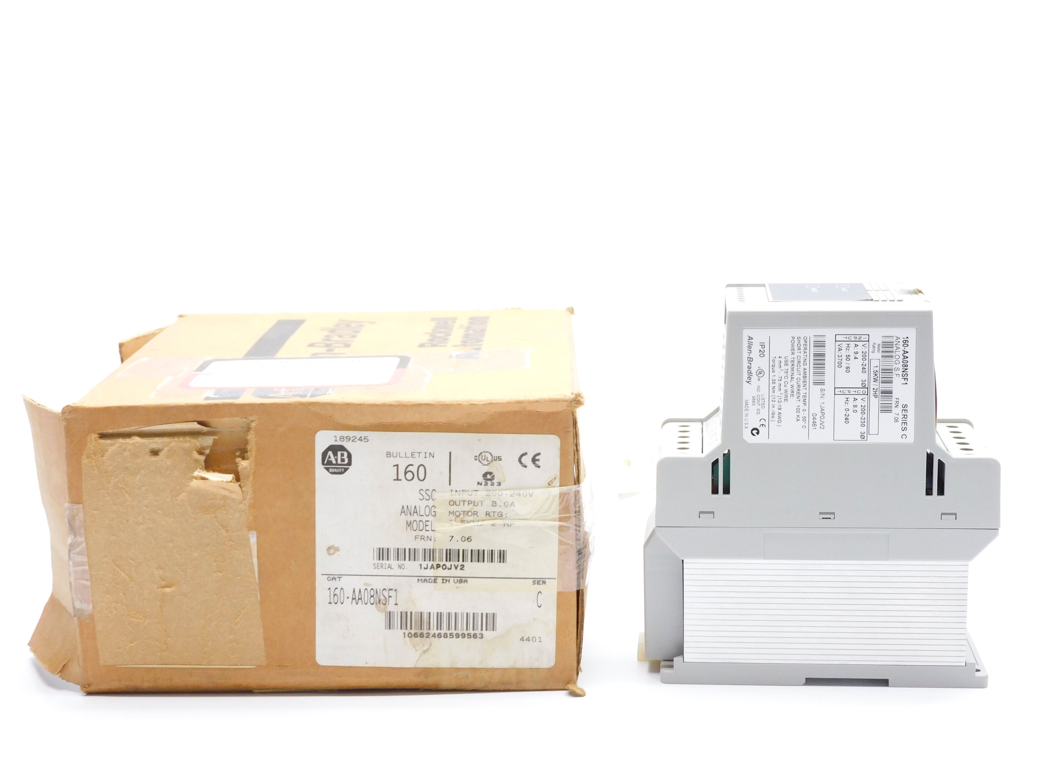 ALLEN BRADLEY 160-AA08NSF1 SER. C F/W 7.06 (BR/WH) NSMP