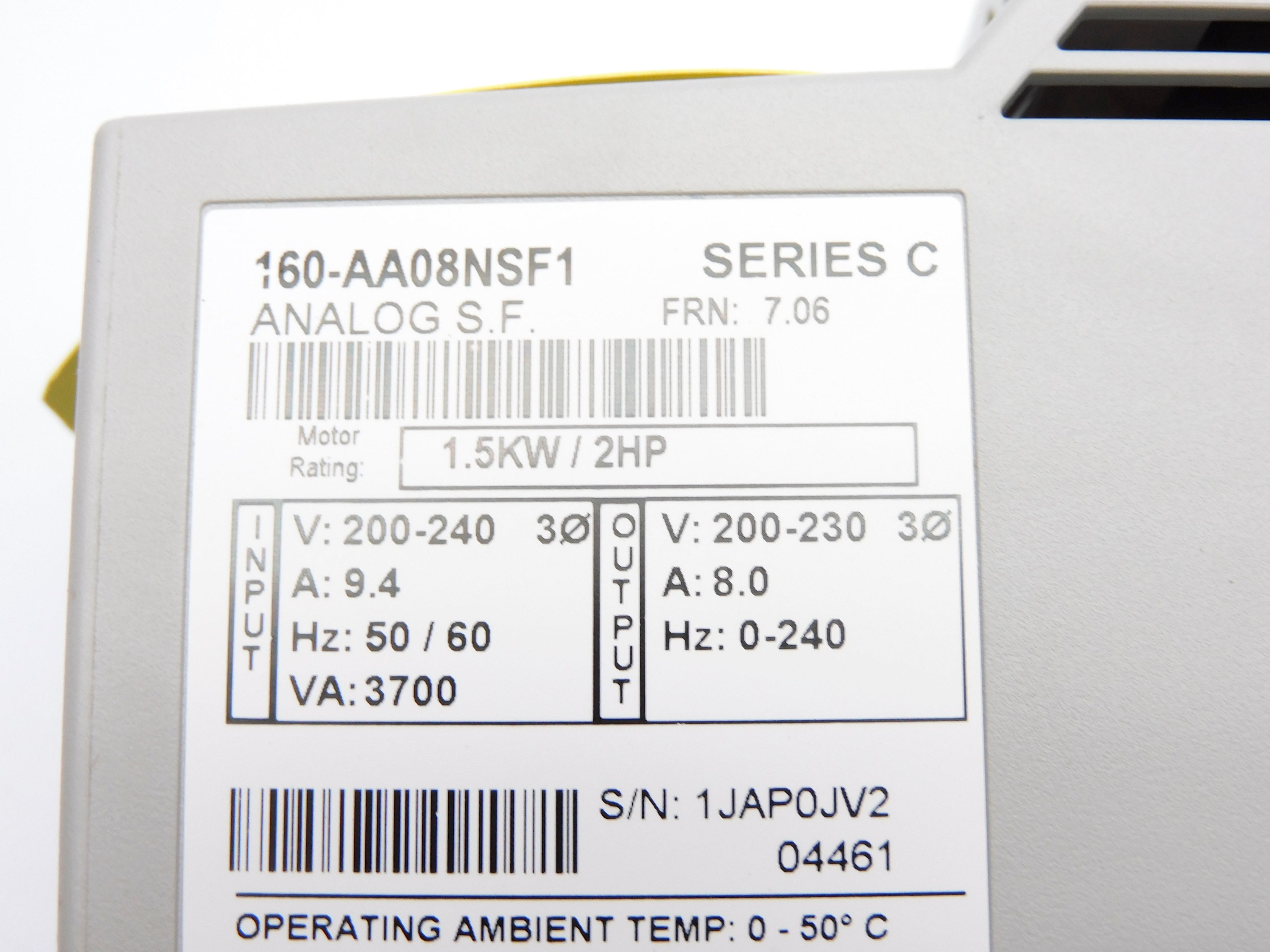 ALLEN BRADLEY 160-AA08NSF1 SER. C F/W 7.06 (BR/WH) NSMP