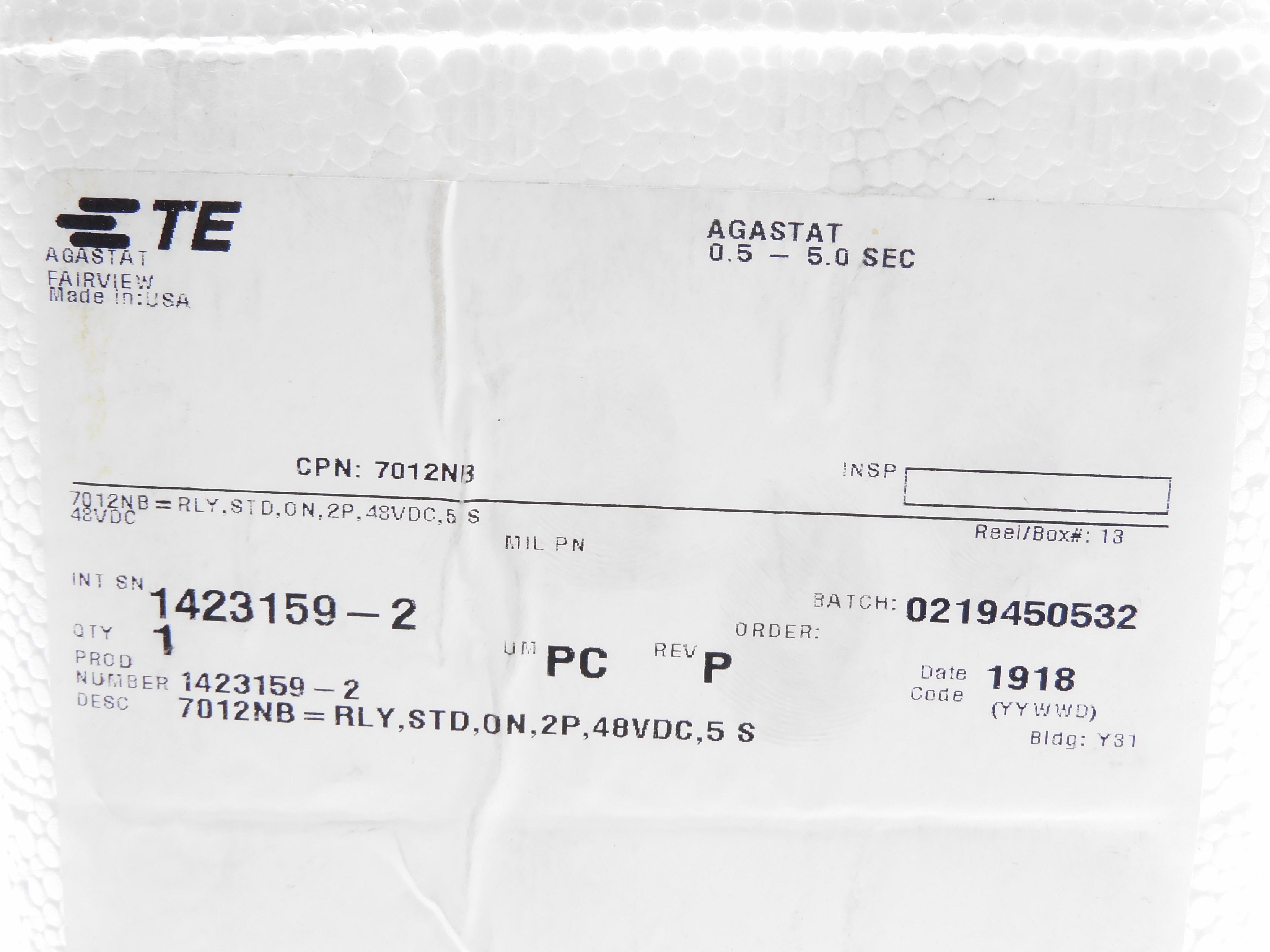 AGASTAT 7012NB 48VDC NSFS