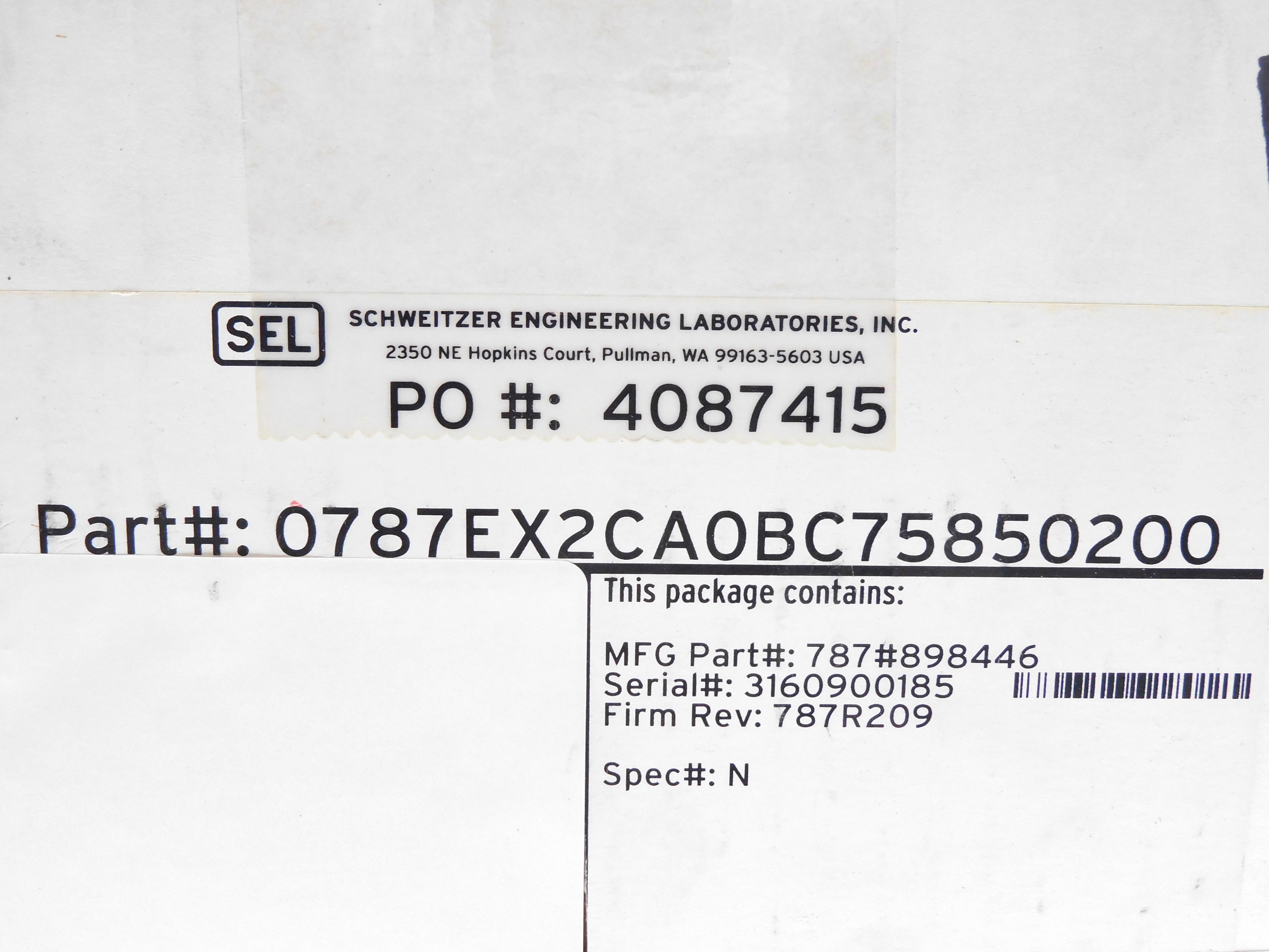 SEL 0787EX2CA0BC75850200 NSFS