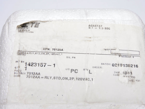 AGASTAT 7012AA 120VAC NSFS