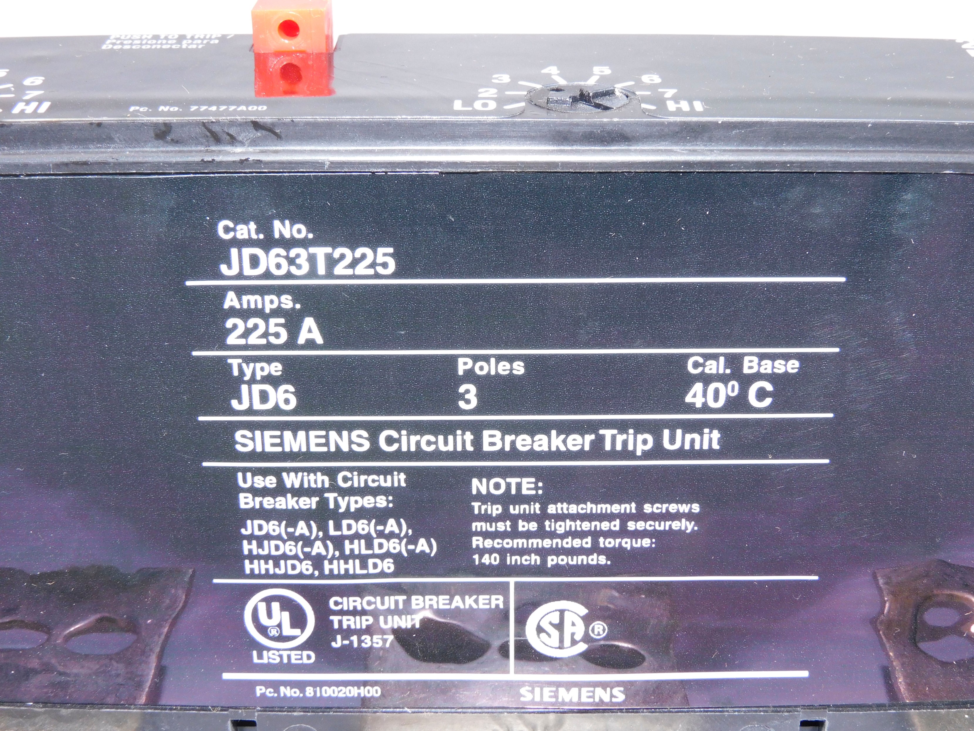 SIEMENS JD63T225 NSMP