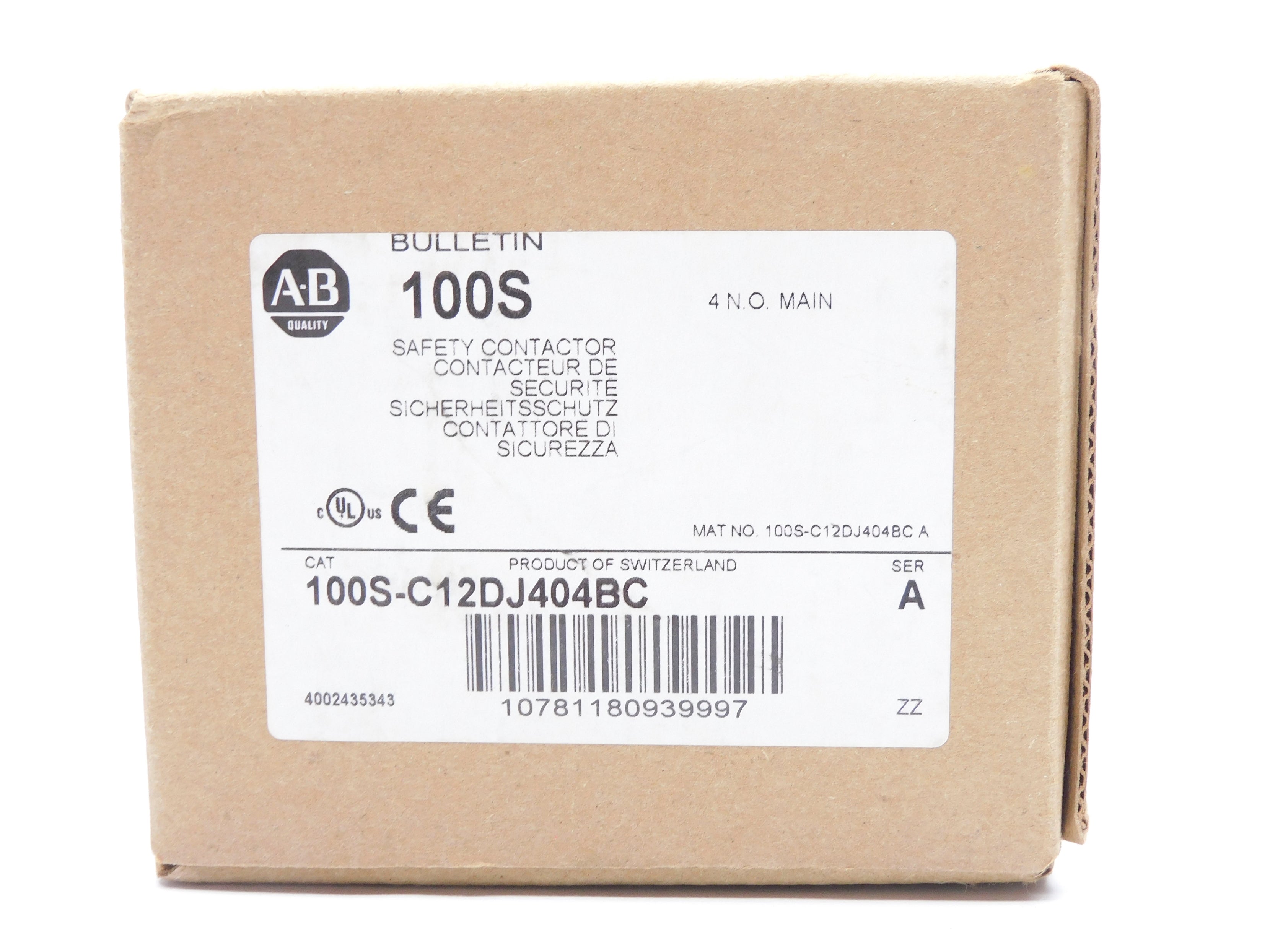 ALLEN BRADLEY 100S-C12DJ404BC SER. C 24VDC (BR/WH) NSMP