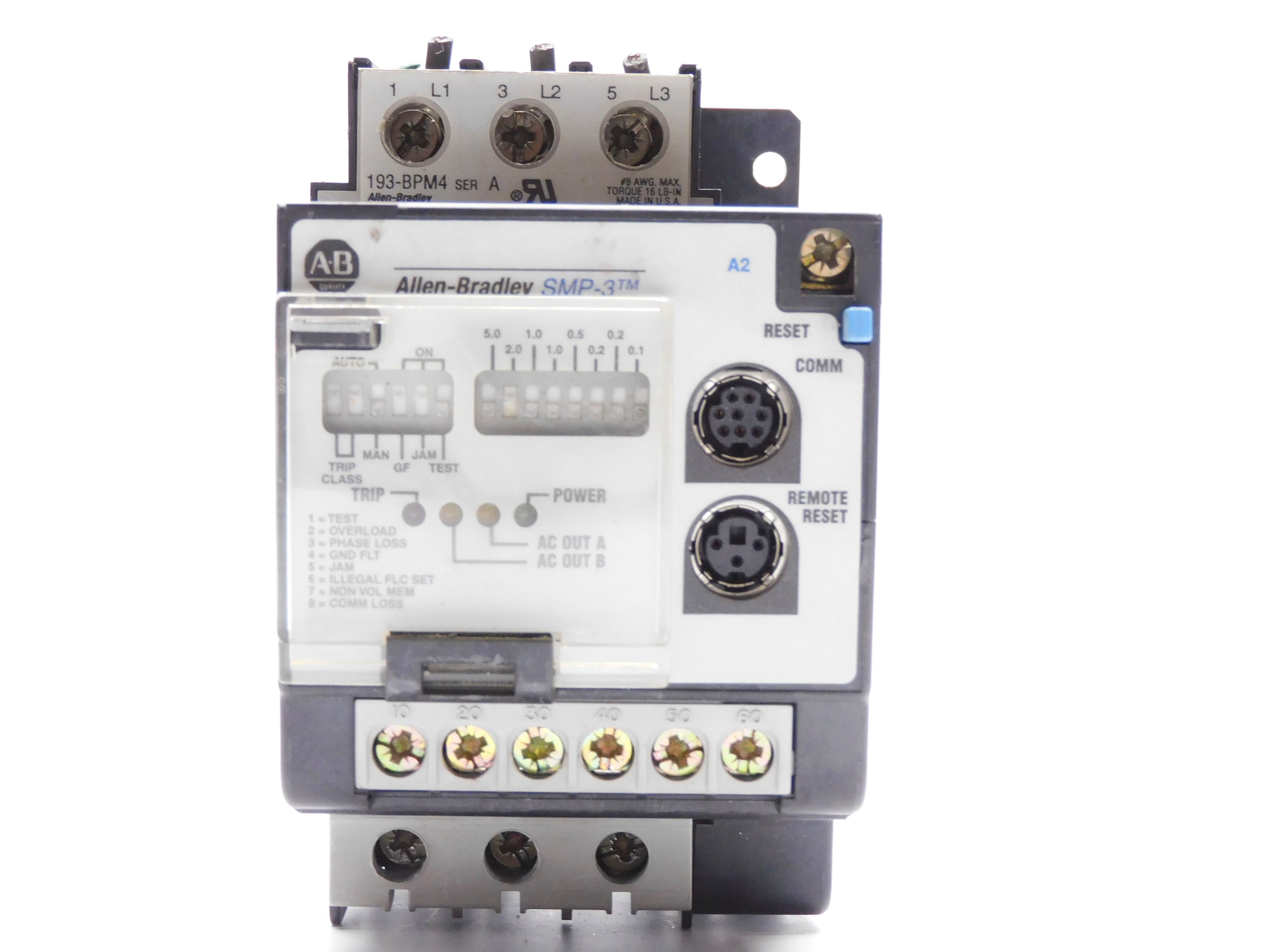 ALLEN BRADLEY 193-C1F1 SER. A 110/240VAC 2-10A UNMP