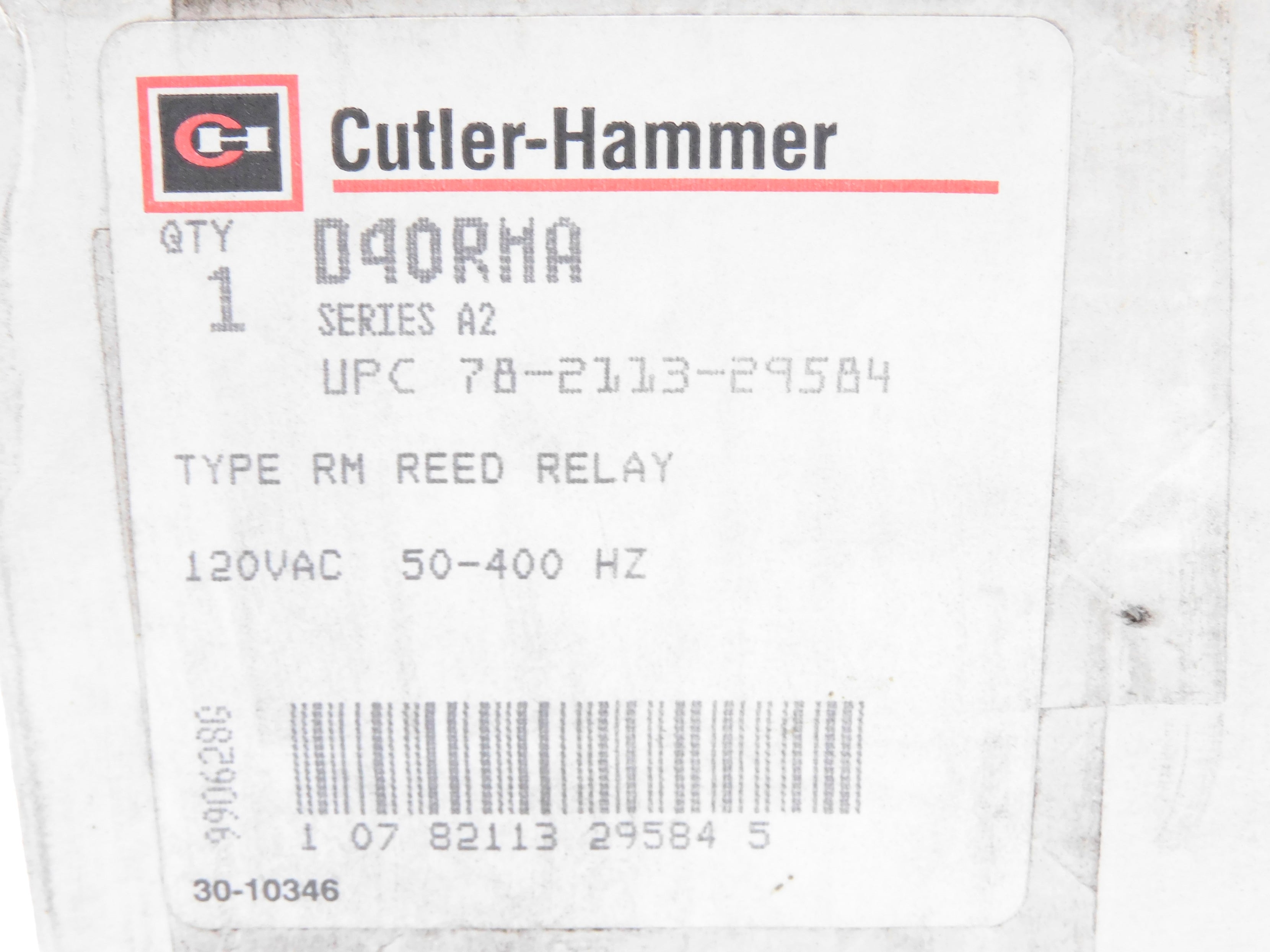 CUTLER HAMMER D40RMA SER. A2 120VAC NSFS