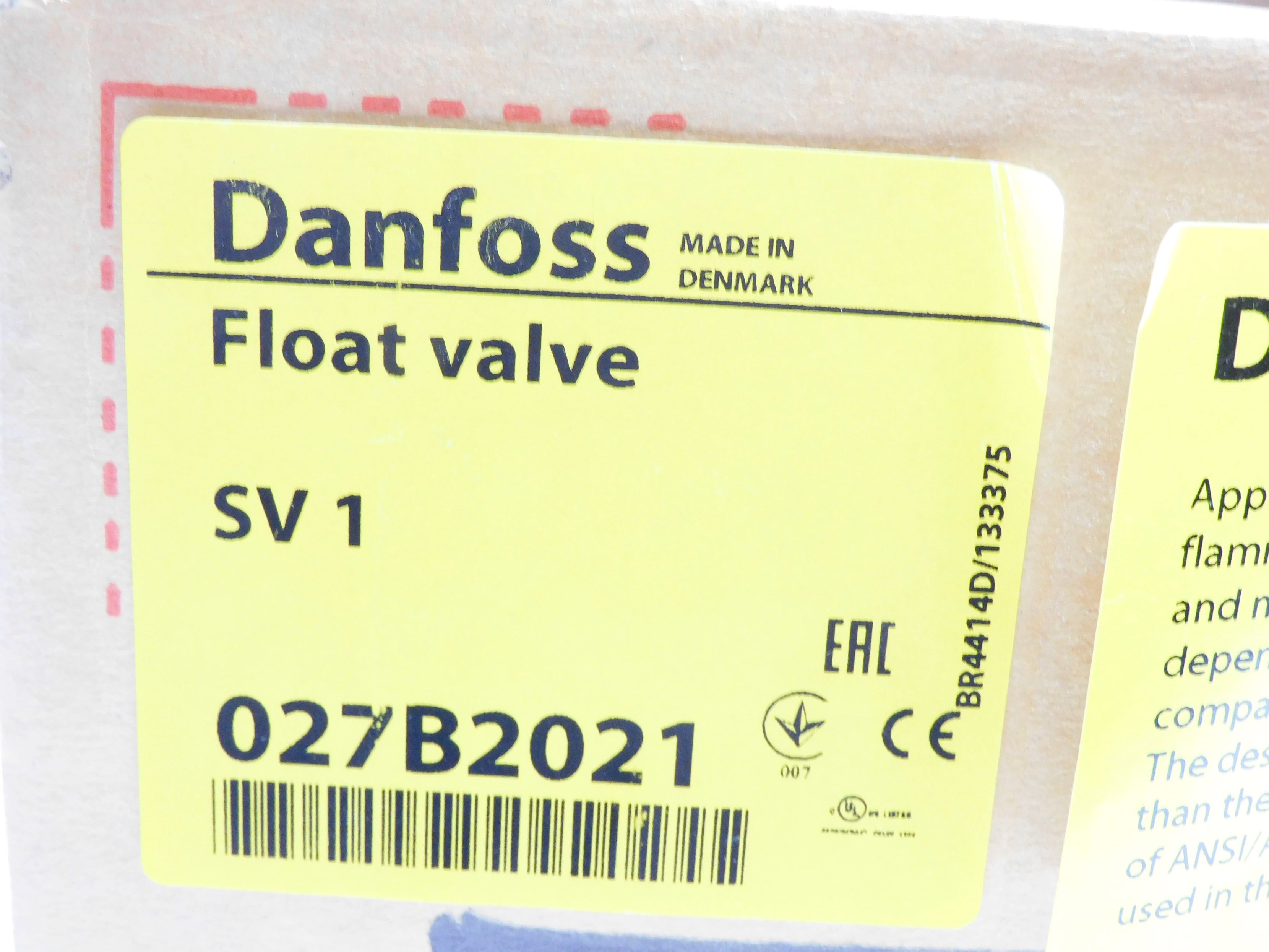 DANFOSS SV1 027B2021 400PSIG NSMP