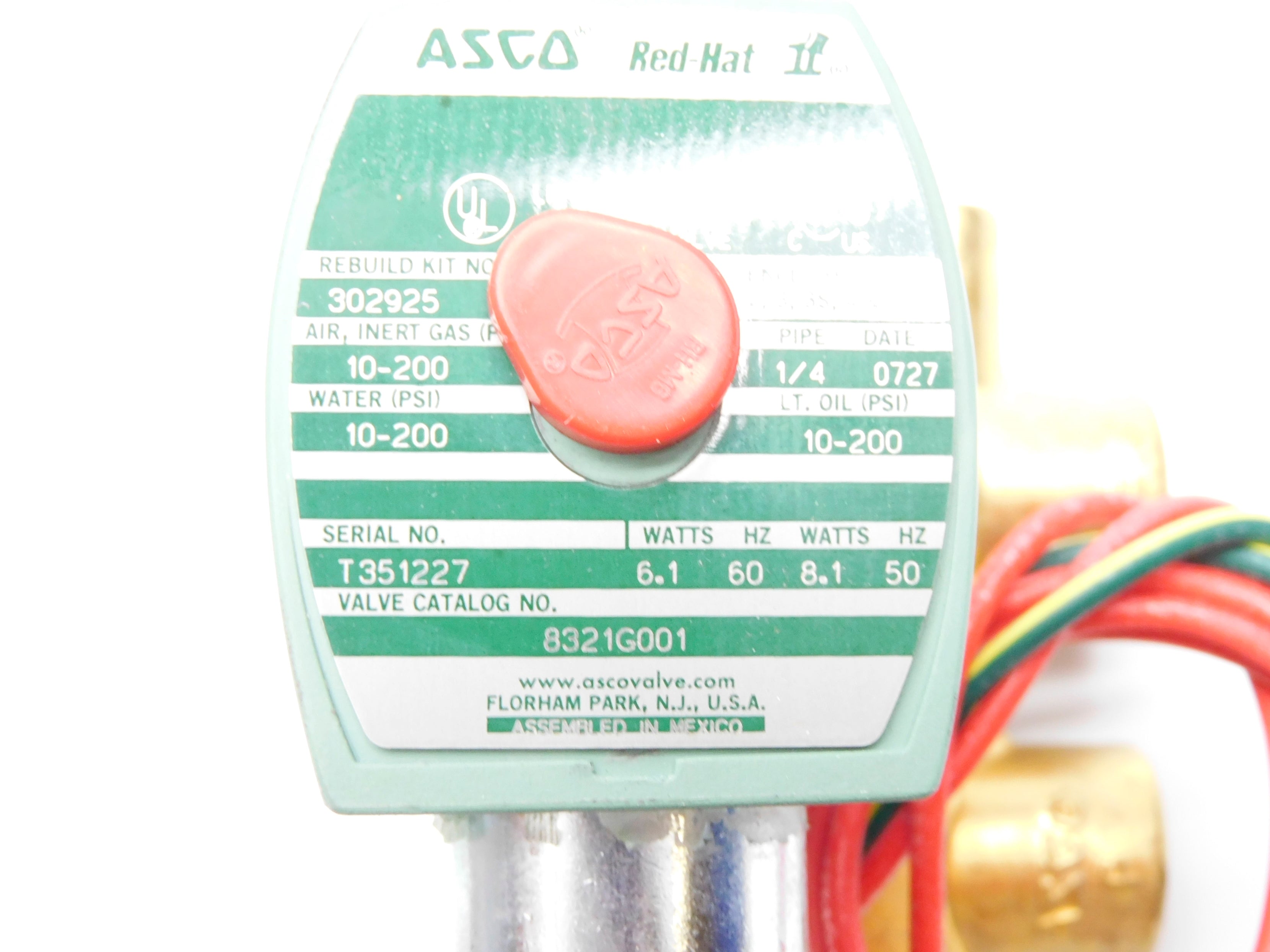 ASCO 8321G001 110/120V 10-200PSI 1/4" NSMP