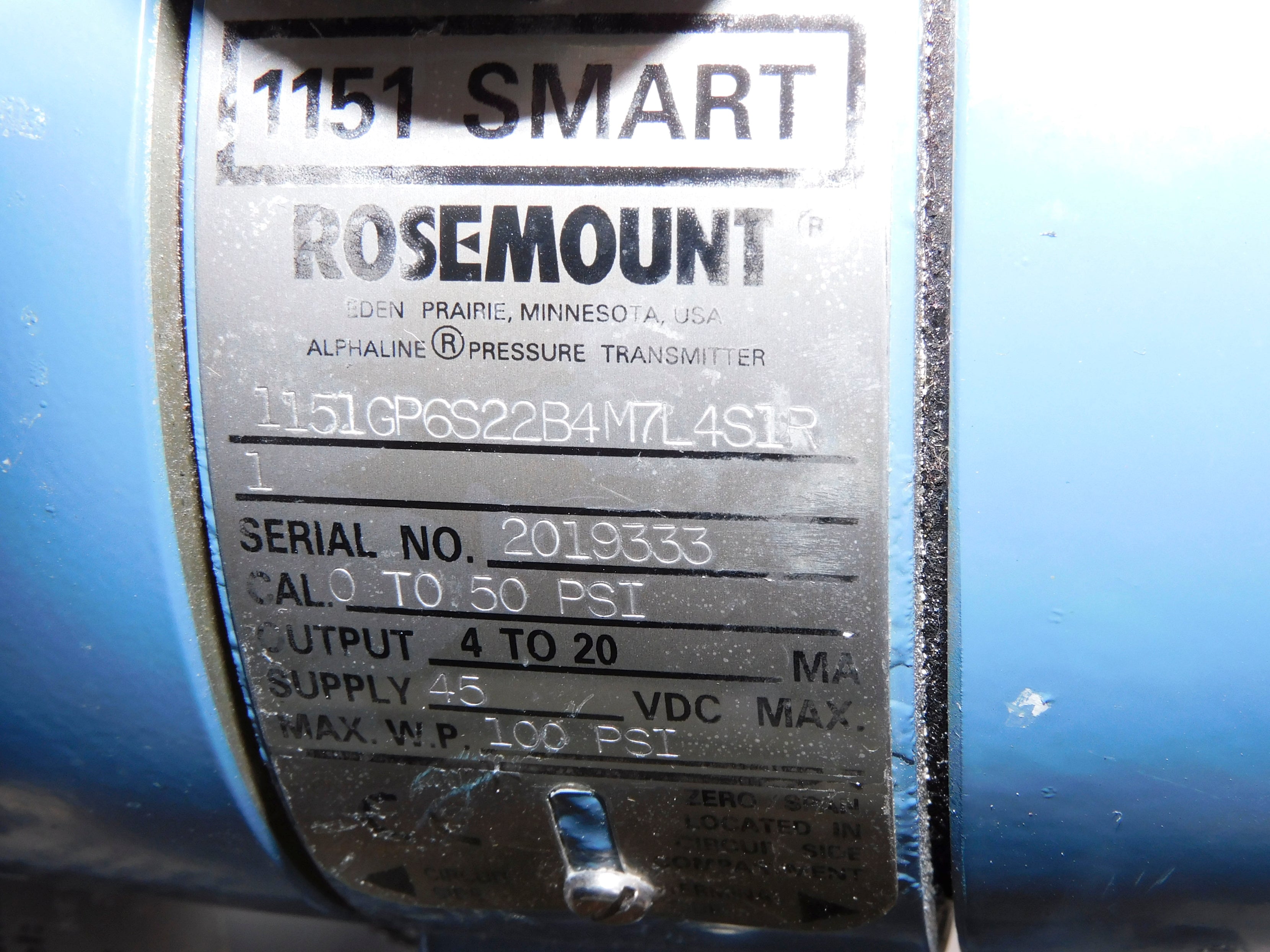 ROSEMOUNT 1151GP6S22B4M7L4S1R1 UNMP