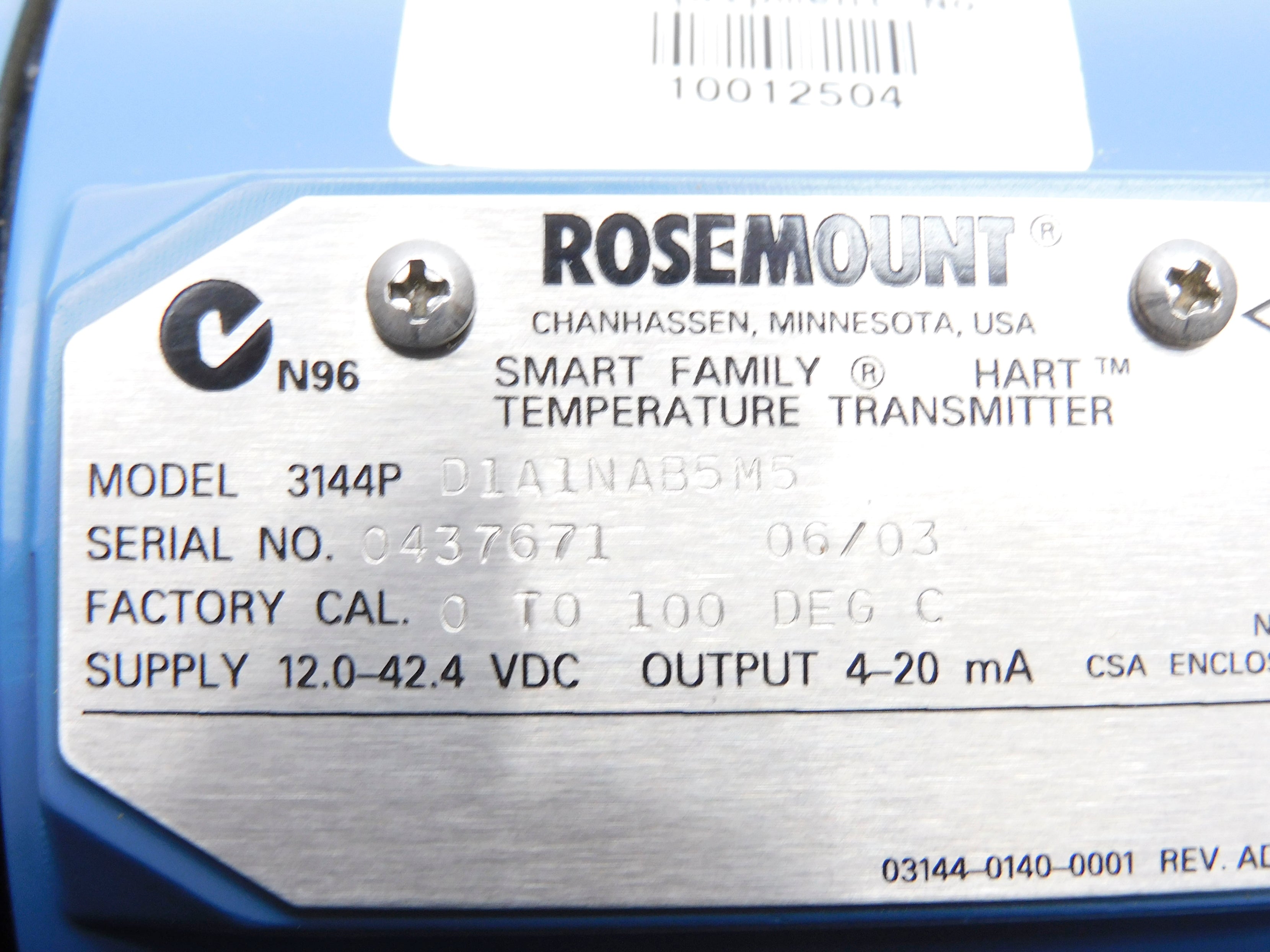 ROSEMOUNT 3144PD1A1NAB5M5 NSMP