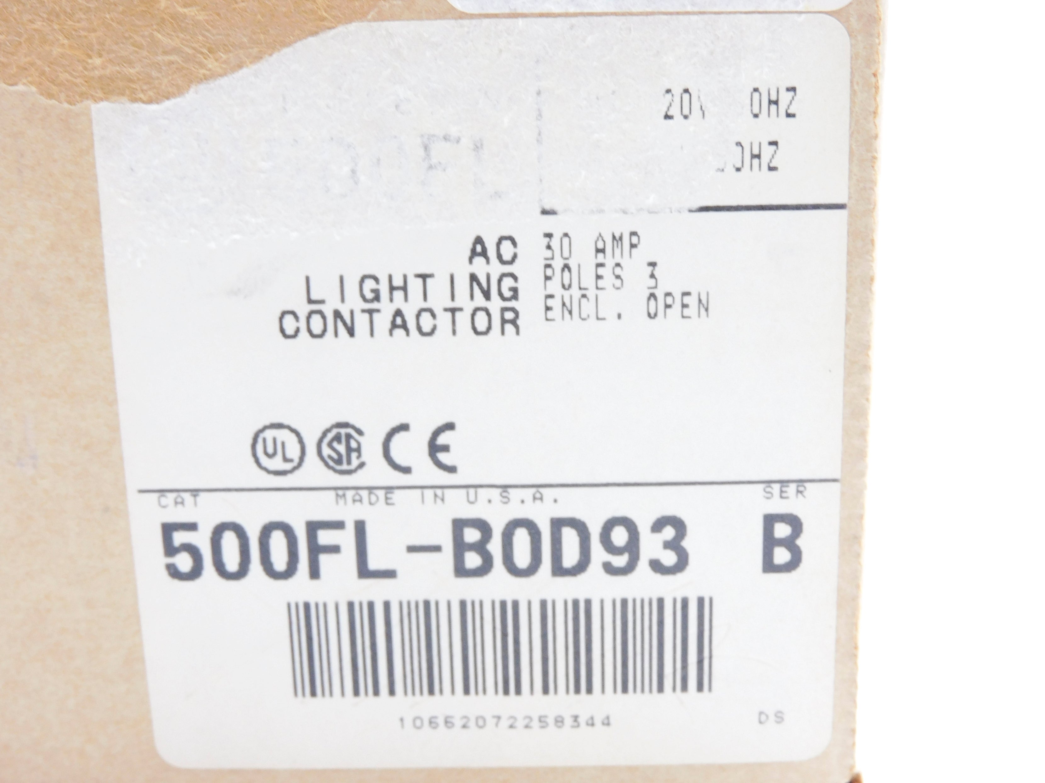 ALLEN BRADLEY 500FL-BOD93 SER. B 110/115-120V 30A (BR/WH) NSMP
