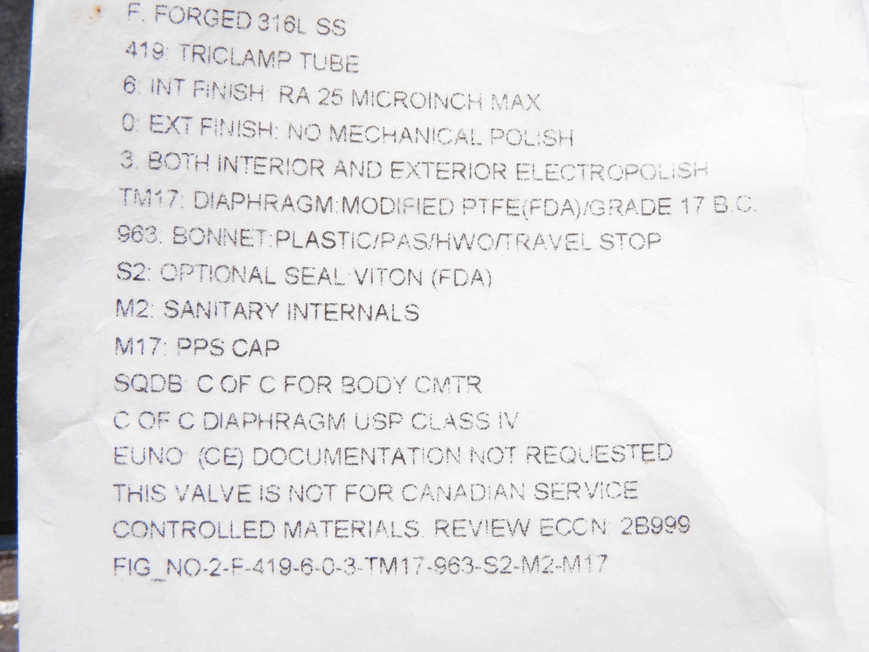 ITT 2-F-419-6-0-3-TM17-963-S2-M2-M17 NSNP