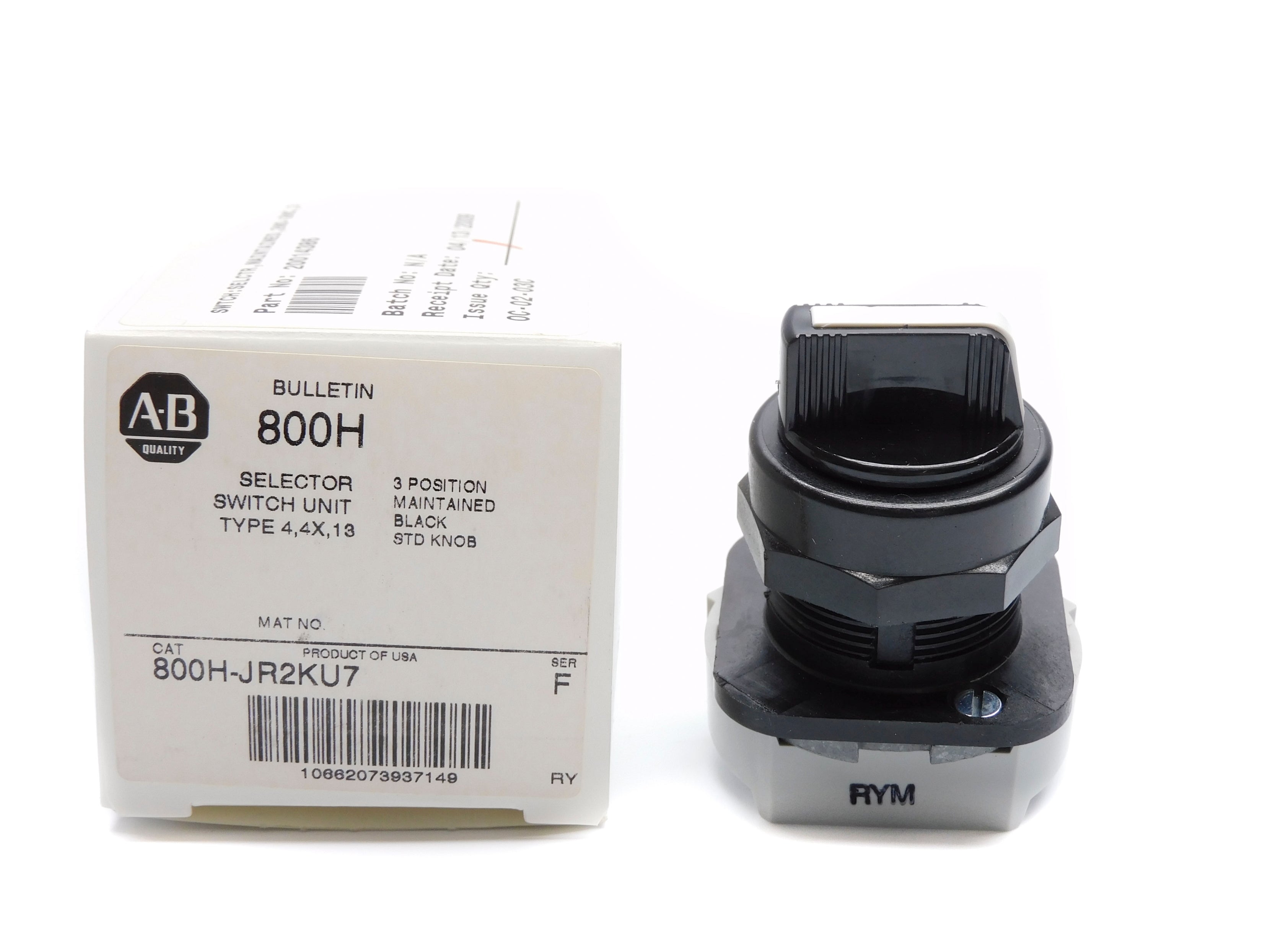 ALLEN BRADLEY 800H-JR2KU7 SER. F (WH) NSMP