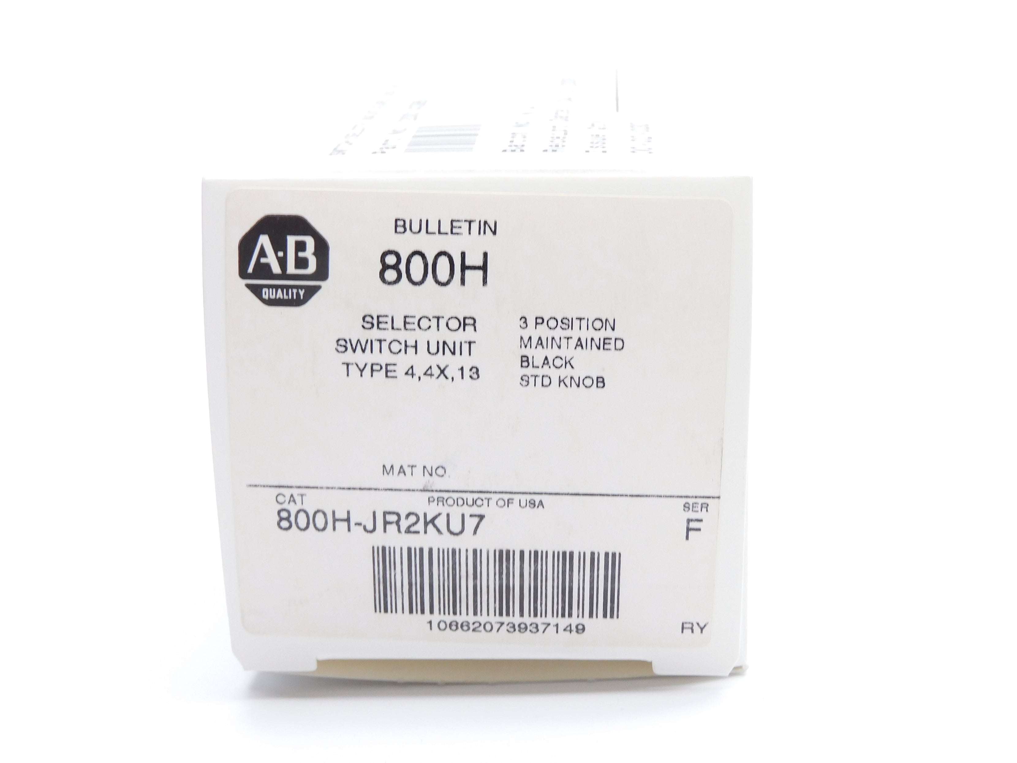 ALLEN BRADLEY 800H-JR2KU7 SER. F (WH) NSMP