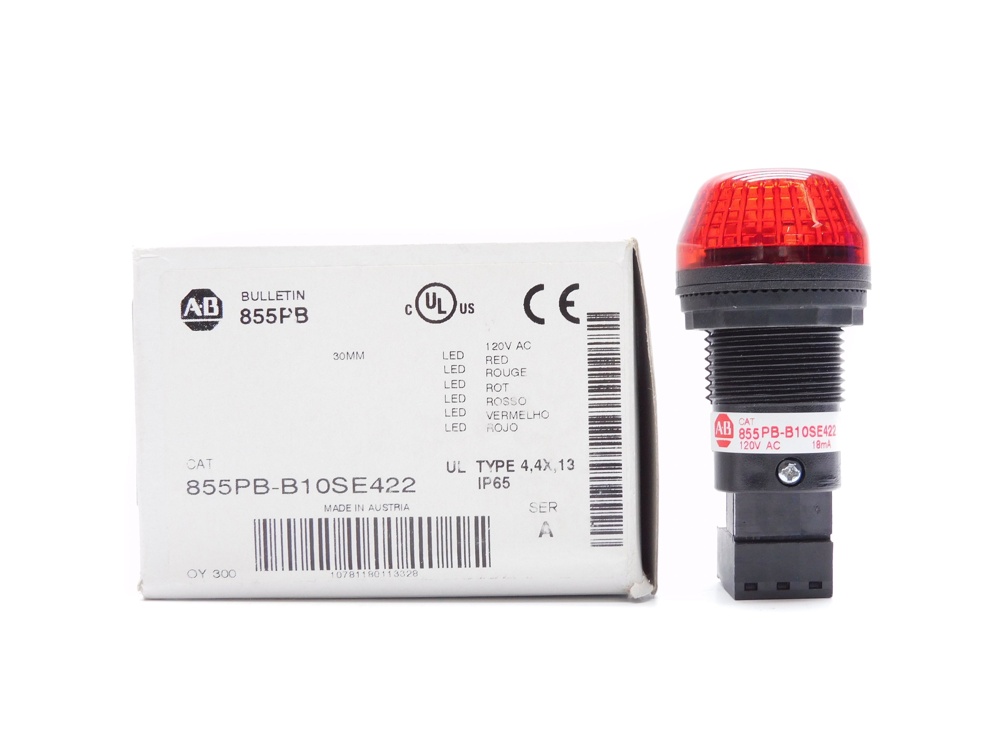 ALLEN BRADLEY 855PB-B10SE422 SER. A 120VAC (WH) NSMP