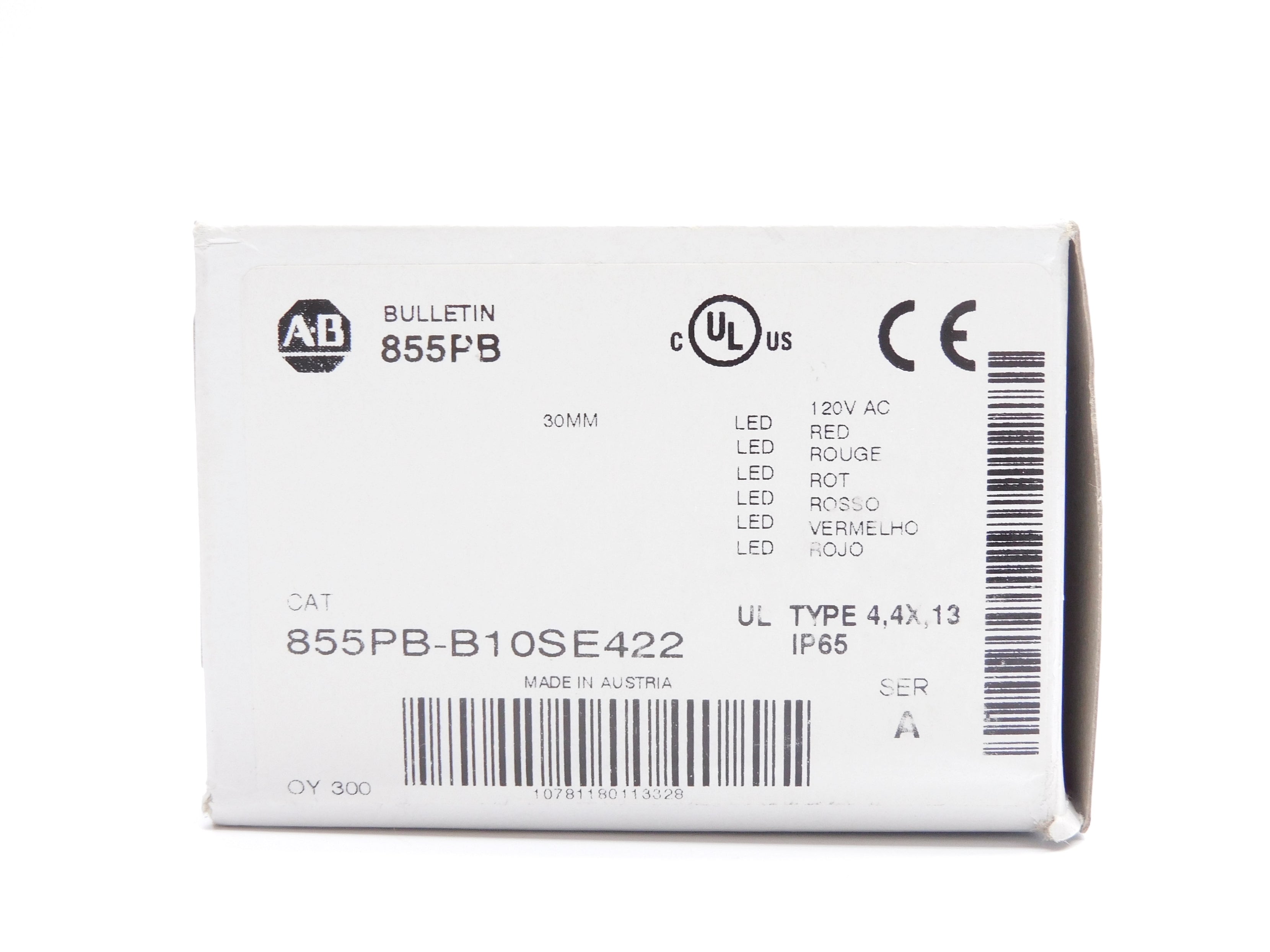 ALLEN BRADLEY 855PB-B10SE422 SER. A 120VAC (WH) NSMP