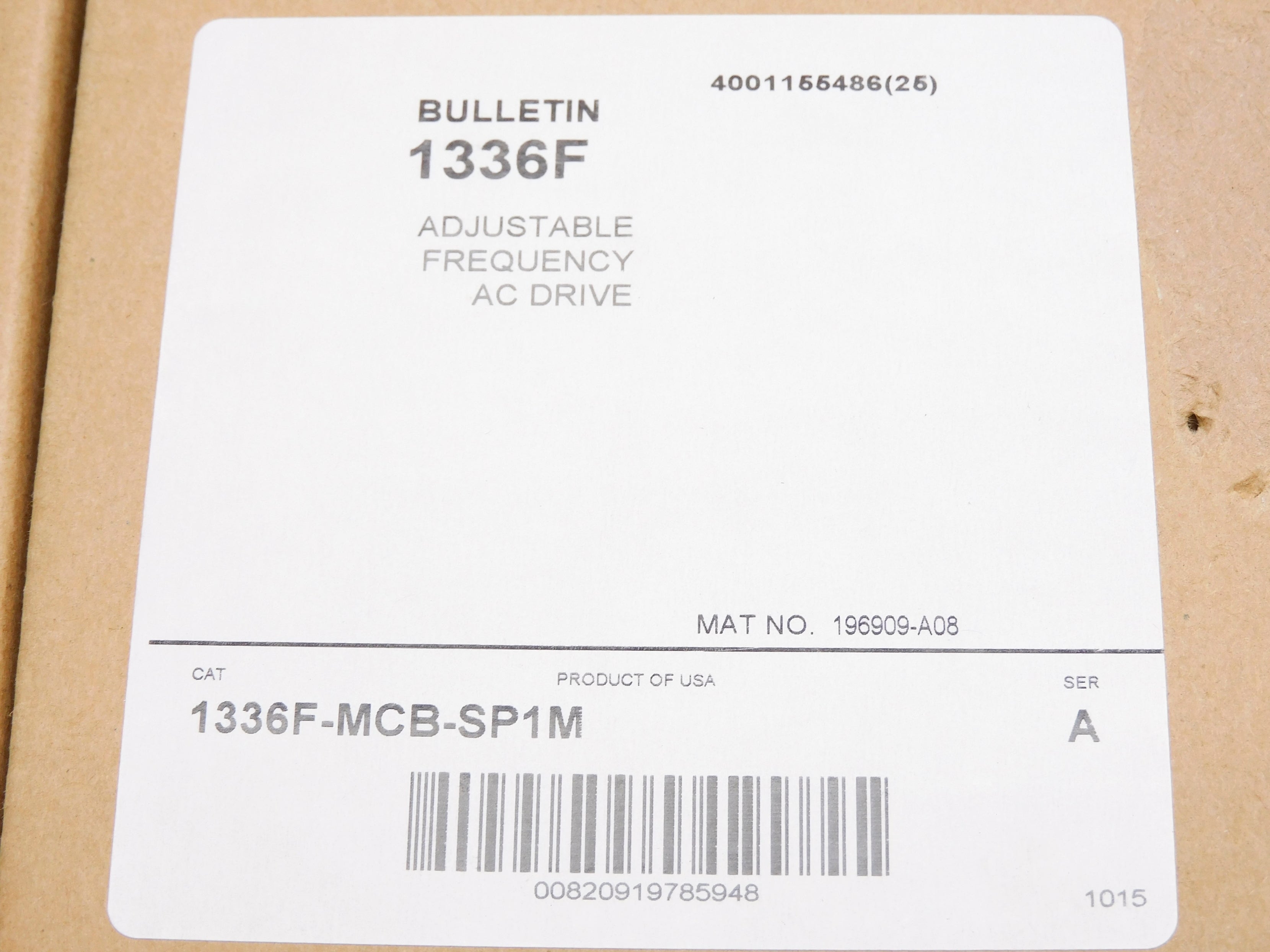 ALLEN BRADLEY 1336F-MCB-SP1M SER. A NSFS