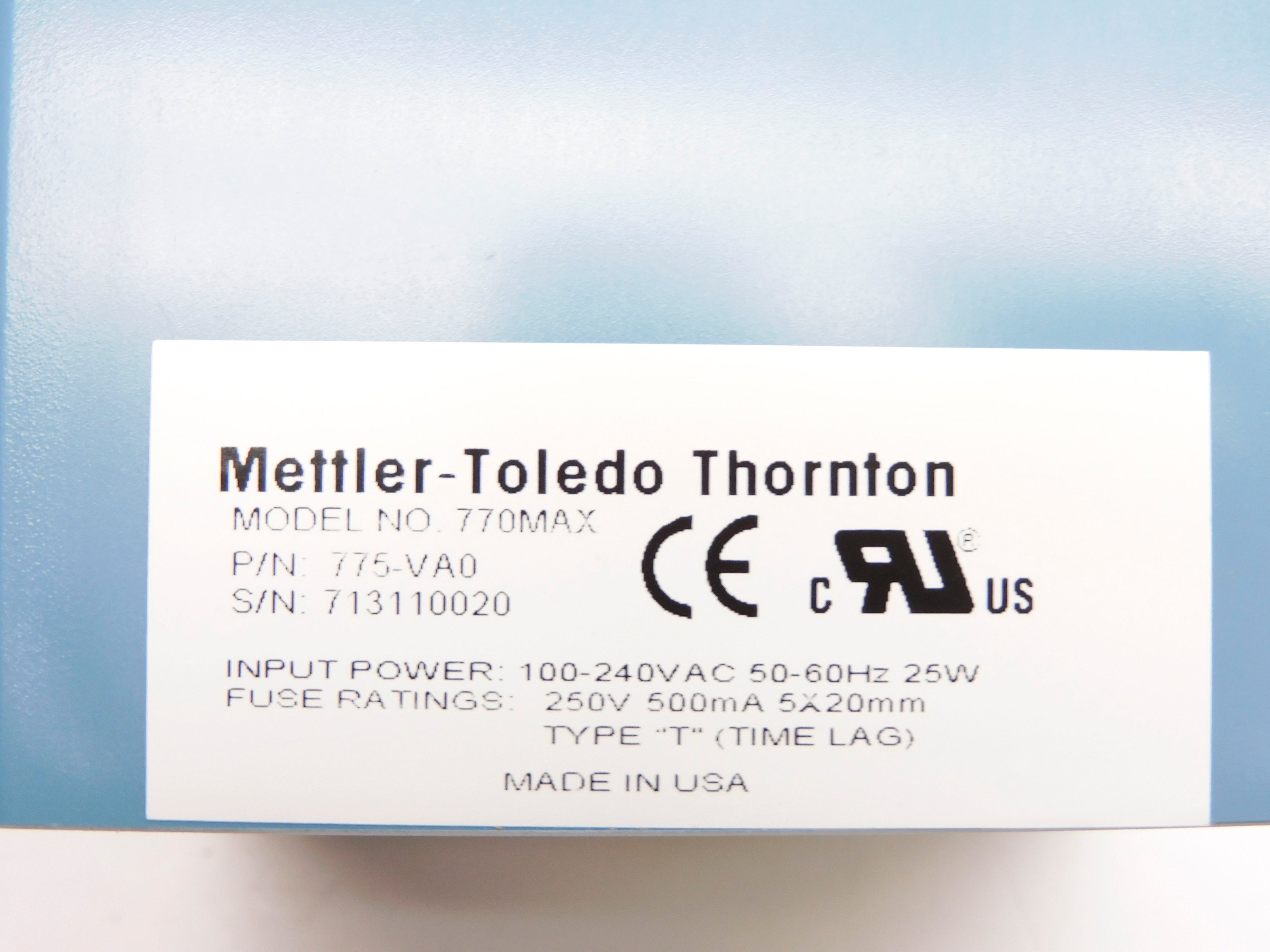 METTLER TOLEDO 775-VA0 770MAX 100-240VAC NSMP
