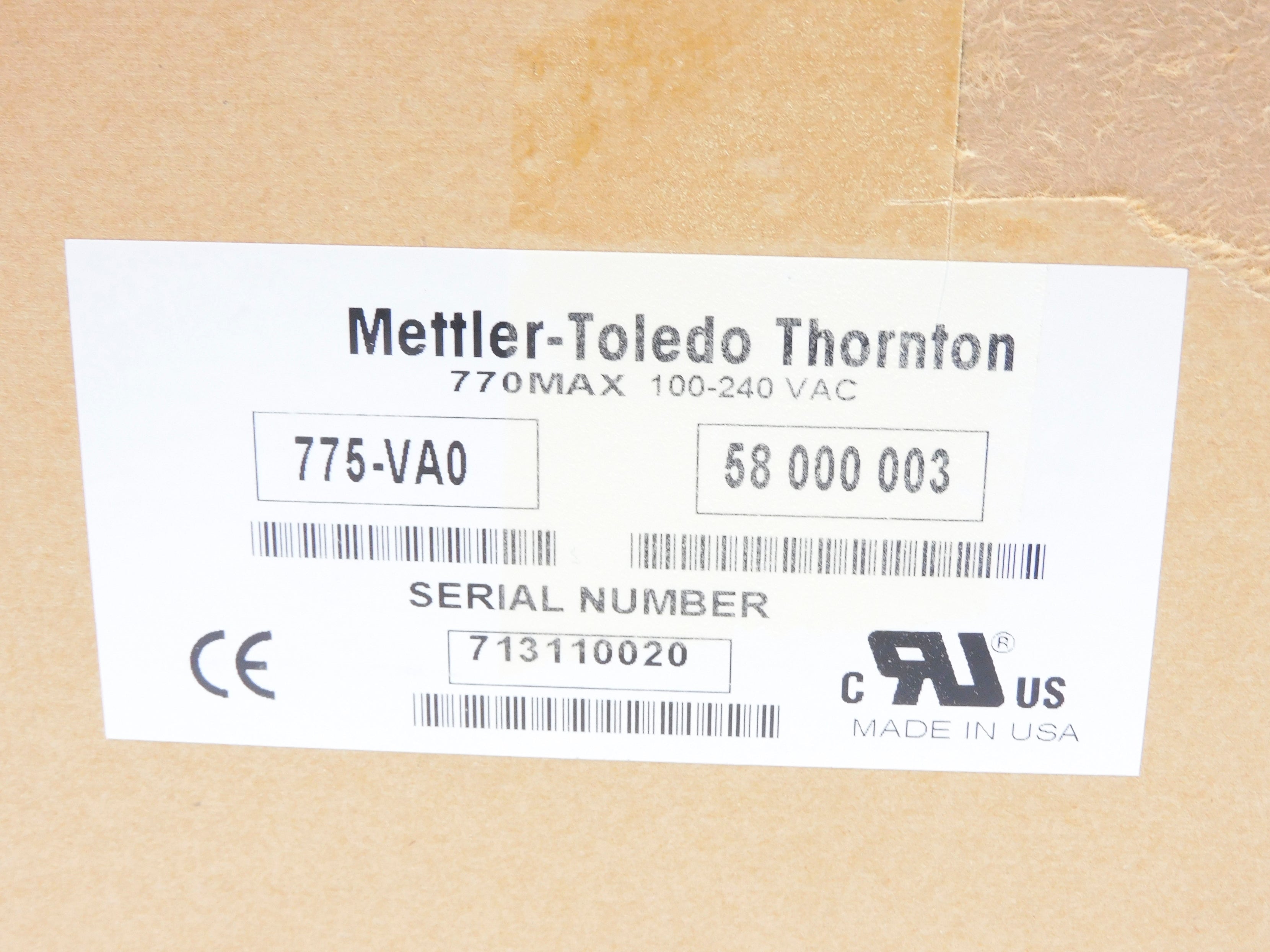 METTLER TOLEDO 775-VA0 770MAX 100-240VAC NSMP
