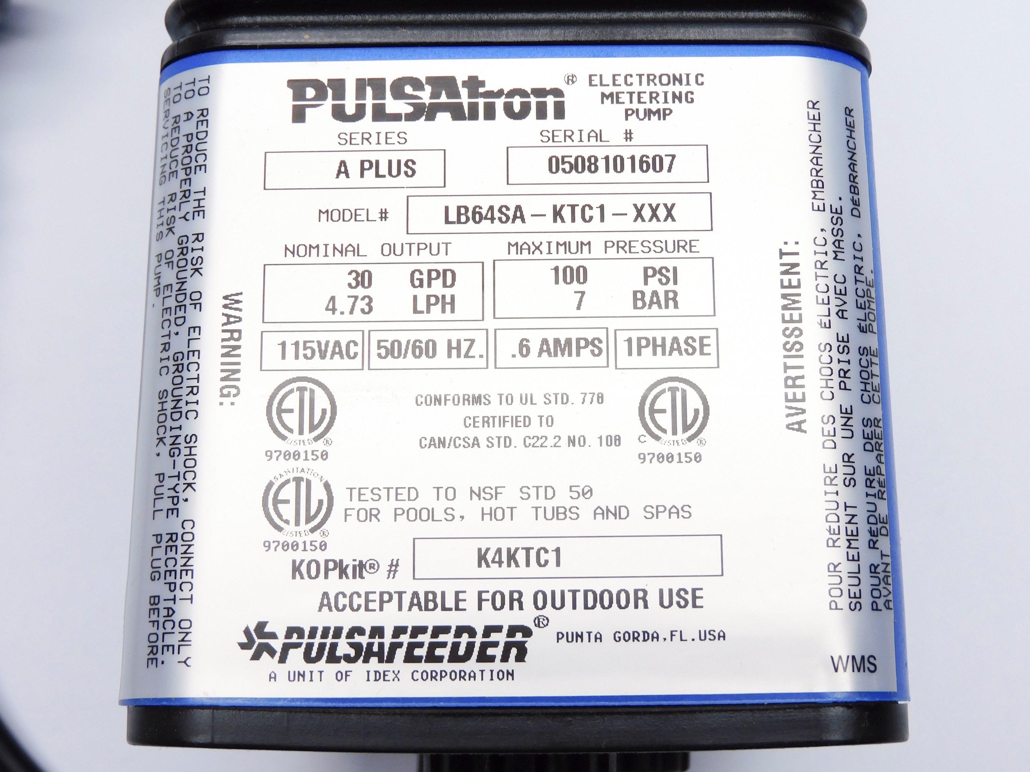 PULSAFEEDER LB64SA-KTC1-XXX NSMP