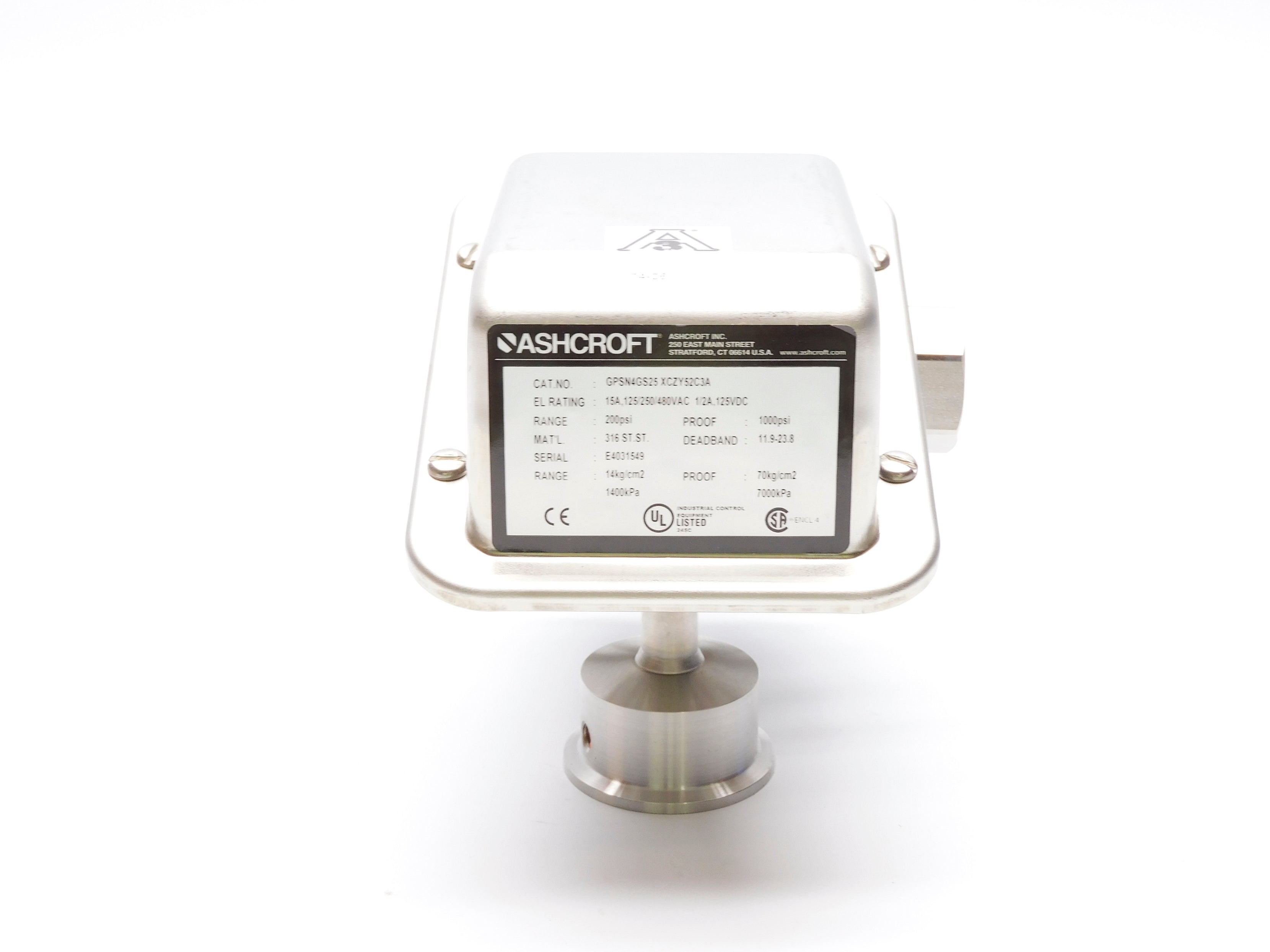 ASHCROFT GPSN4GS25XCZY52C3A NSMP