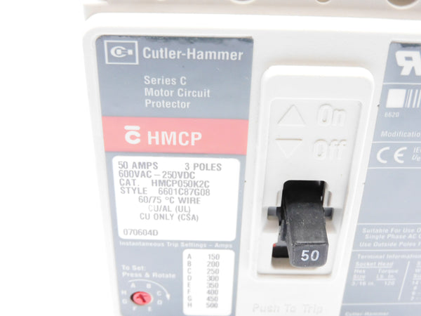 CUTLER HAMMER HMCP050K2 SER. C 600VAC 50A (GREY) NSNP