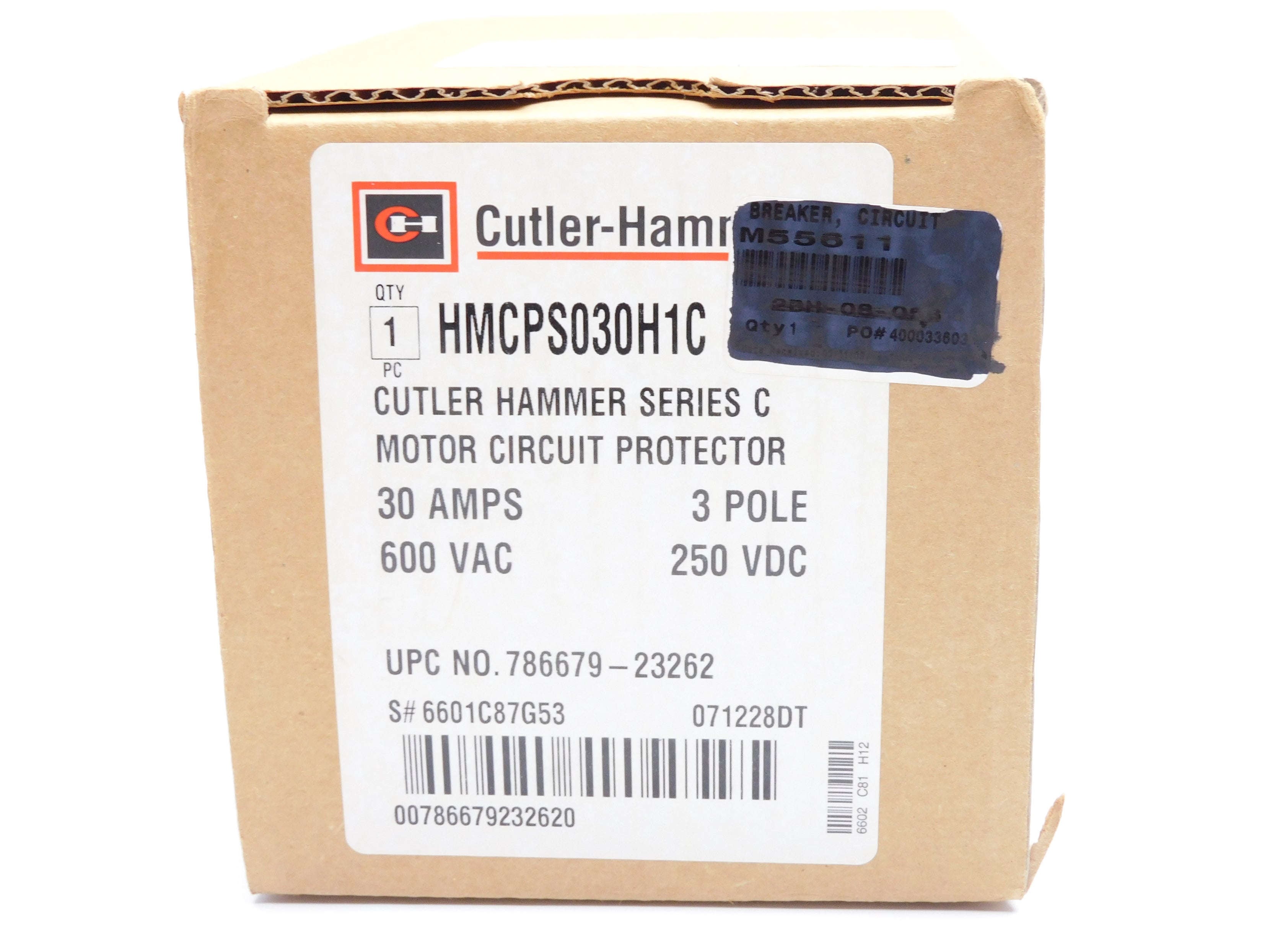CUTLER HAMMER HMCPS030H1C SER. C 30A 600VAC (GREY) NSMP