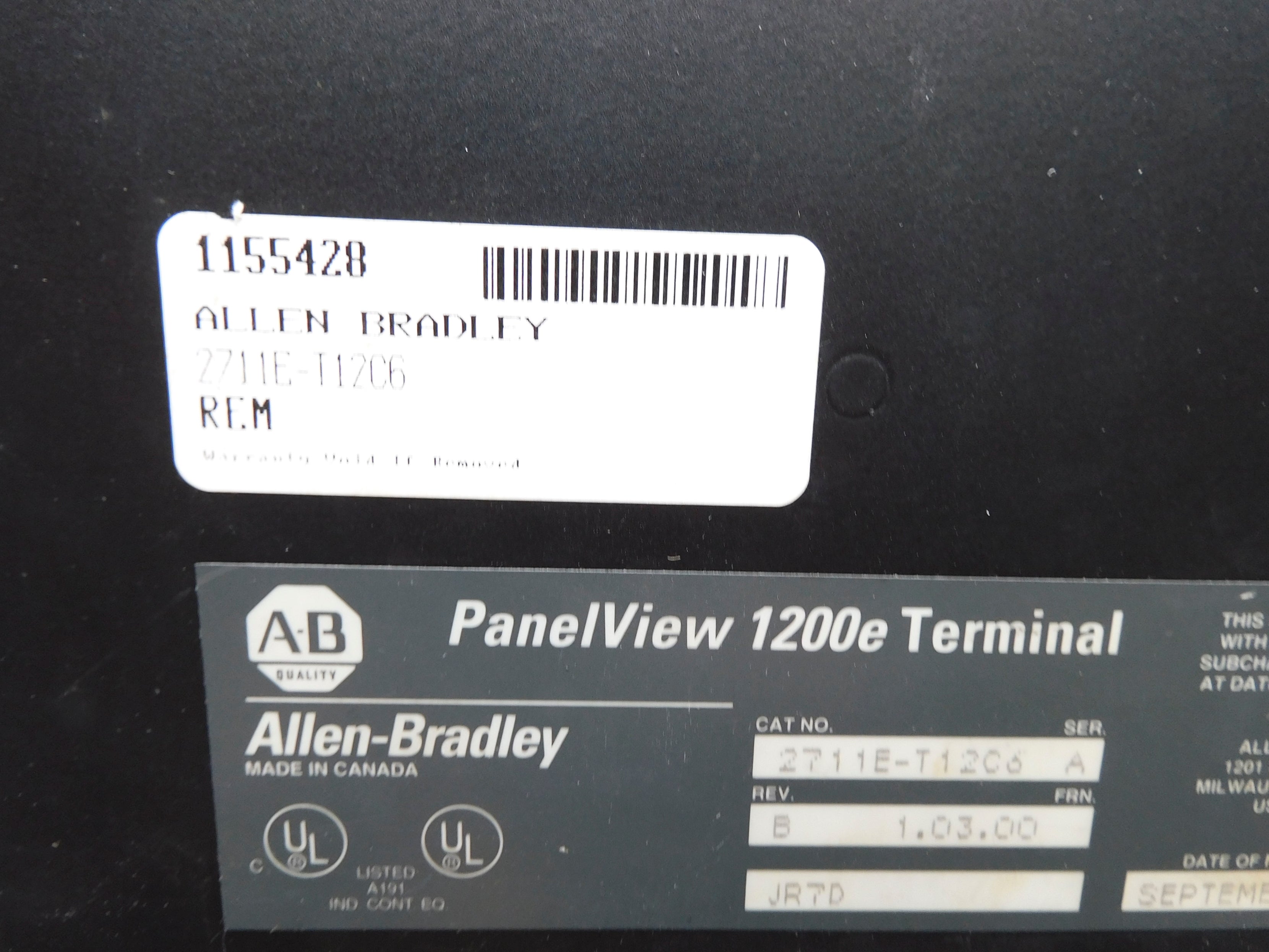 INDUSTRIAL SPARE PART 2711E-T12C6 SER. A F/W 1.03.00 (NO KEY) (AS PICTURED) UNMP