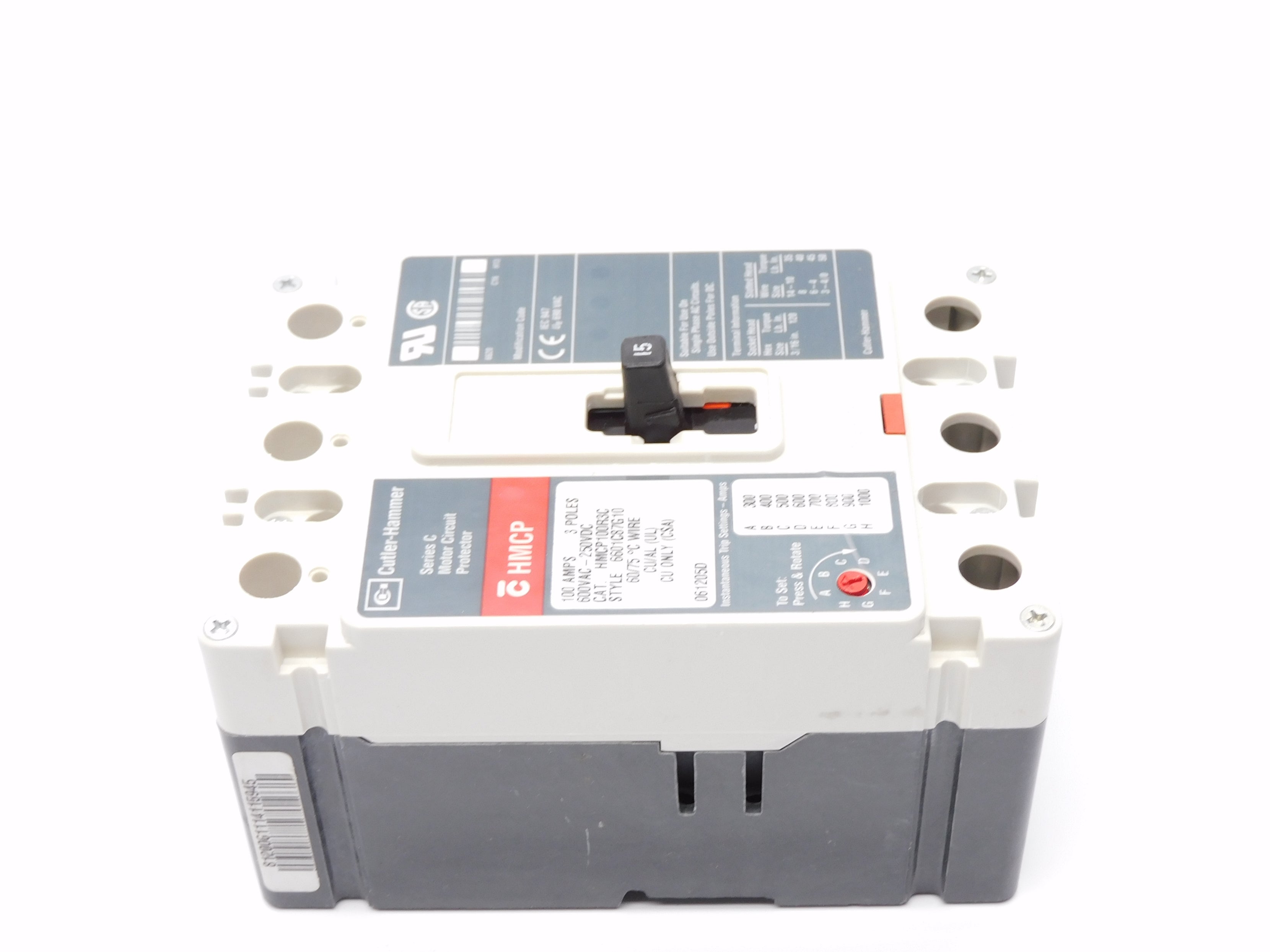 CUTLER HAMMER HMCP100R3C SER. C 100A 600VAC (GREY) NSNP