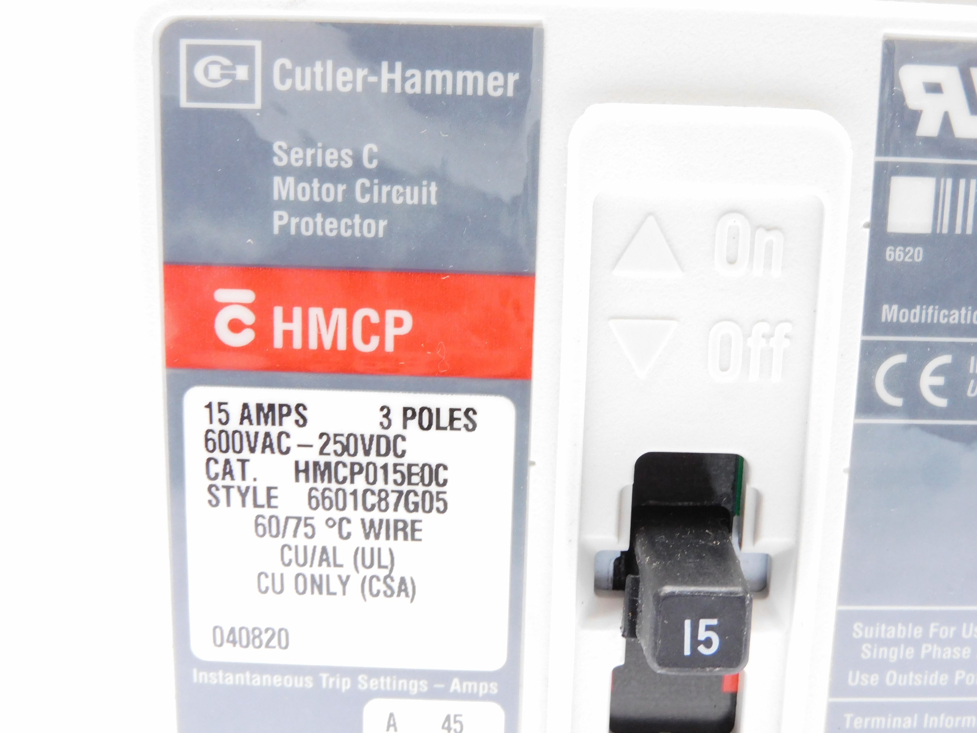 CUTLER HAMMER HMCP015E0C SER. C 15A (GREY) NSNP