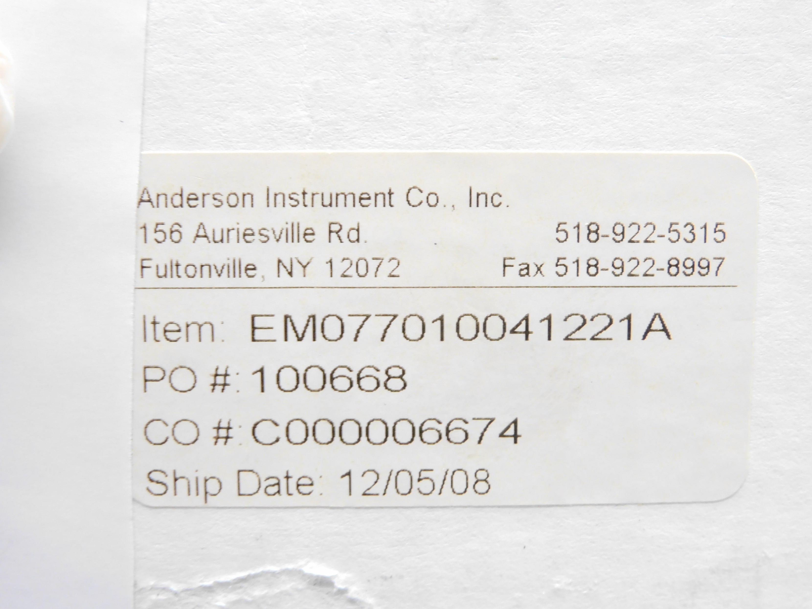 ANDERSON INSTRUMENT EM077010041221A 300PSI NSMP